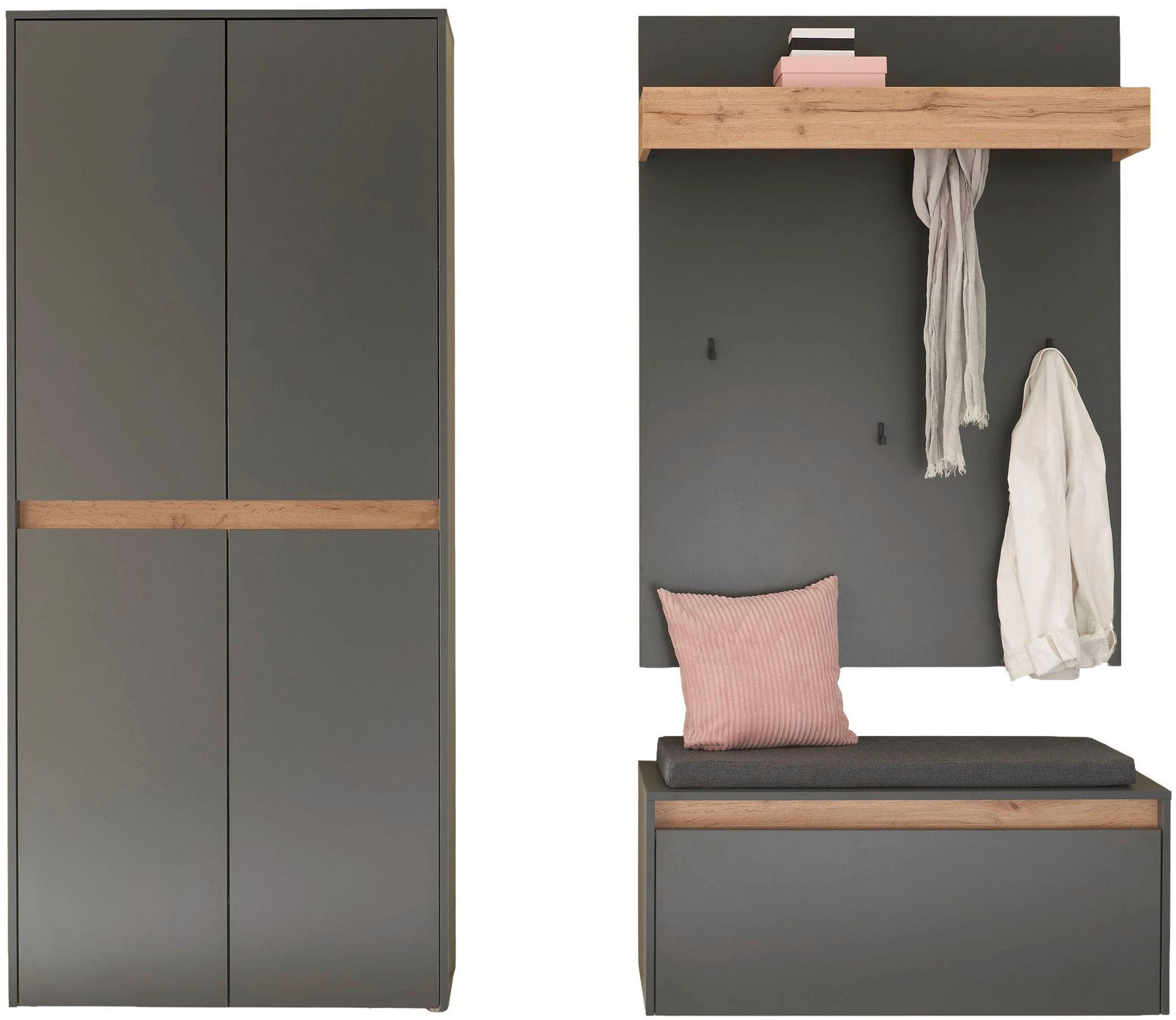 Home affaire Garderoben-Set »City/Giron, moderne Garderobe, viel Stauraum, ca. 40 Schuhe« Set, 3 Stk. tlg.