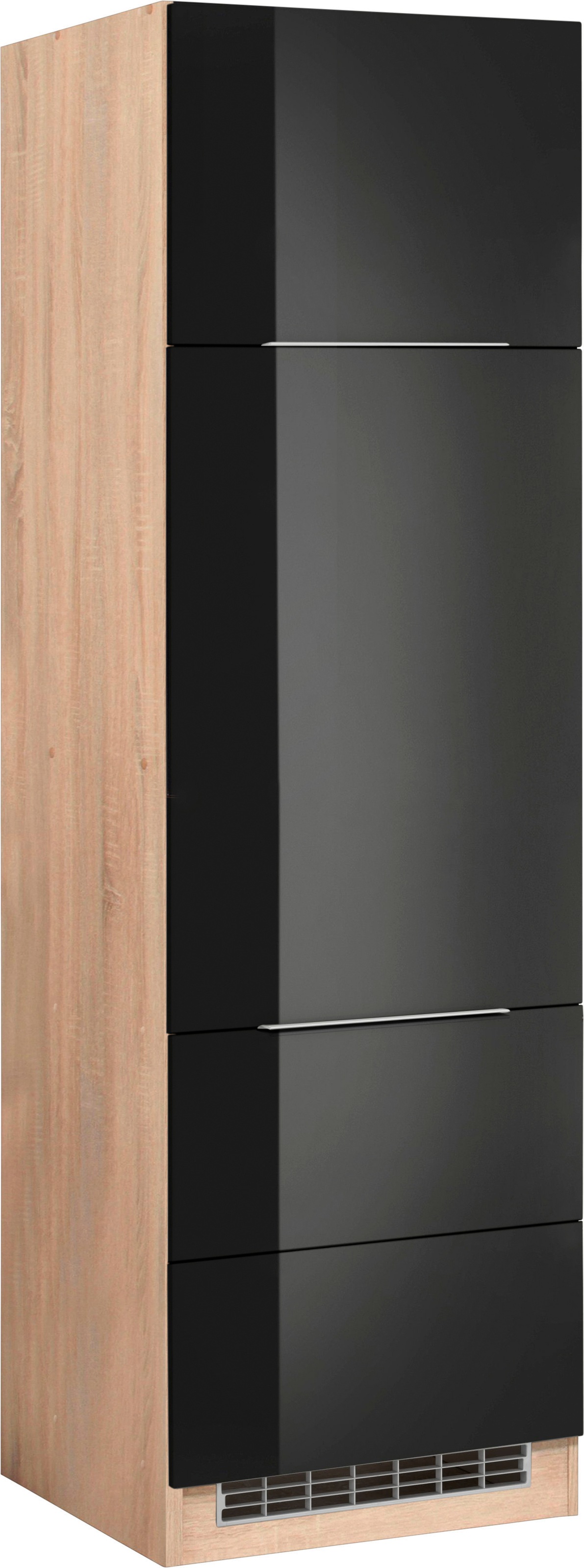 KOCHSTATION Kühlumbauschrank "KS-Brindisi" 60 cm breit, 200 cm hoch, hochwertige MDF Fronten