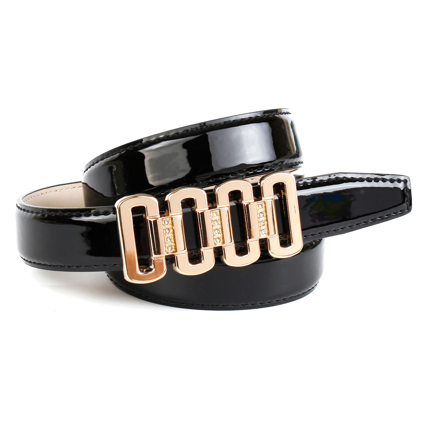 Image of Anthoni Crown Ledergürtel, Schmaler Lackledergürtel, eleganter Look bei Ackermann Versand Schweiz