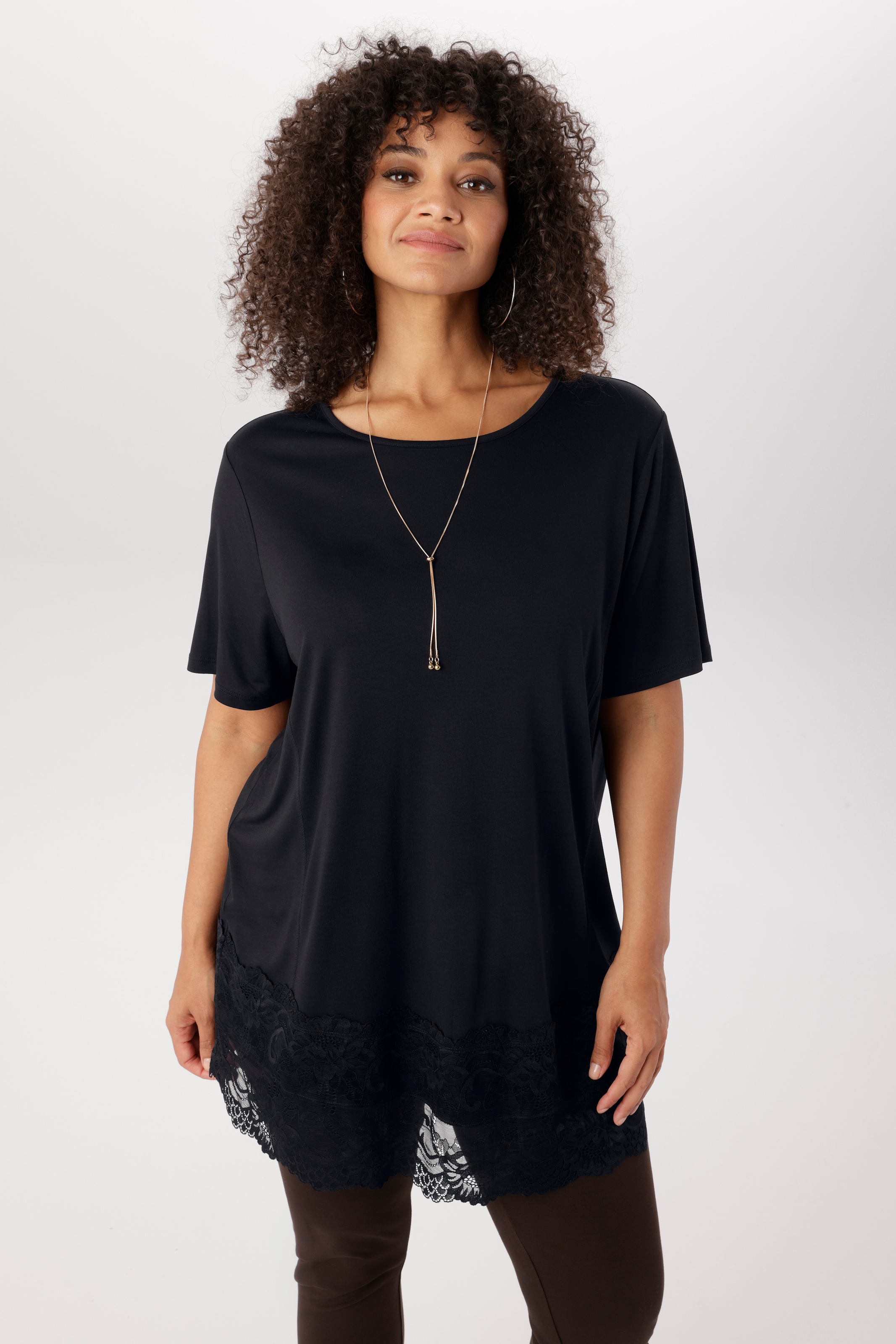 Image of Aniston PLUS Spitzenshirt mit Trendige Spitze am Saum - NEUE KOLLEKTION