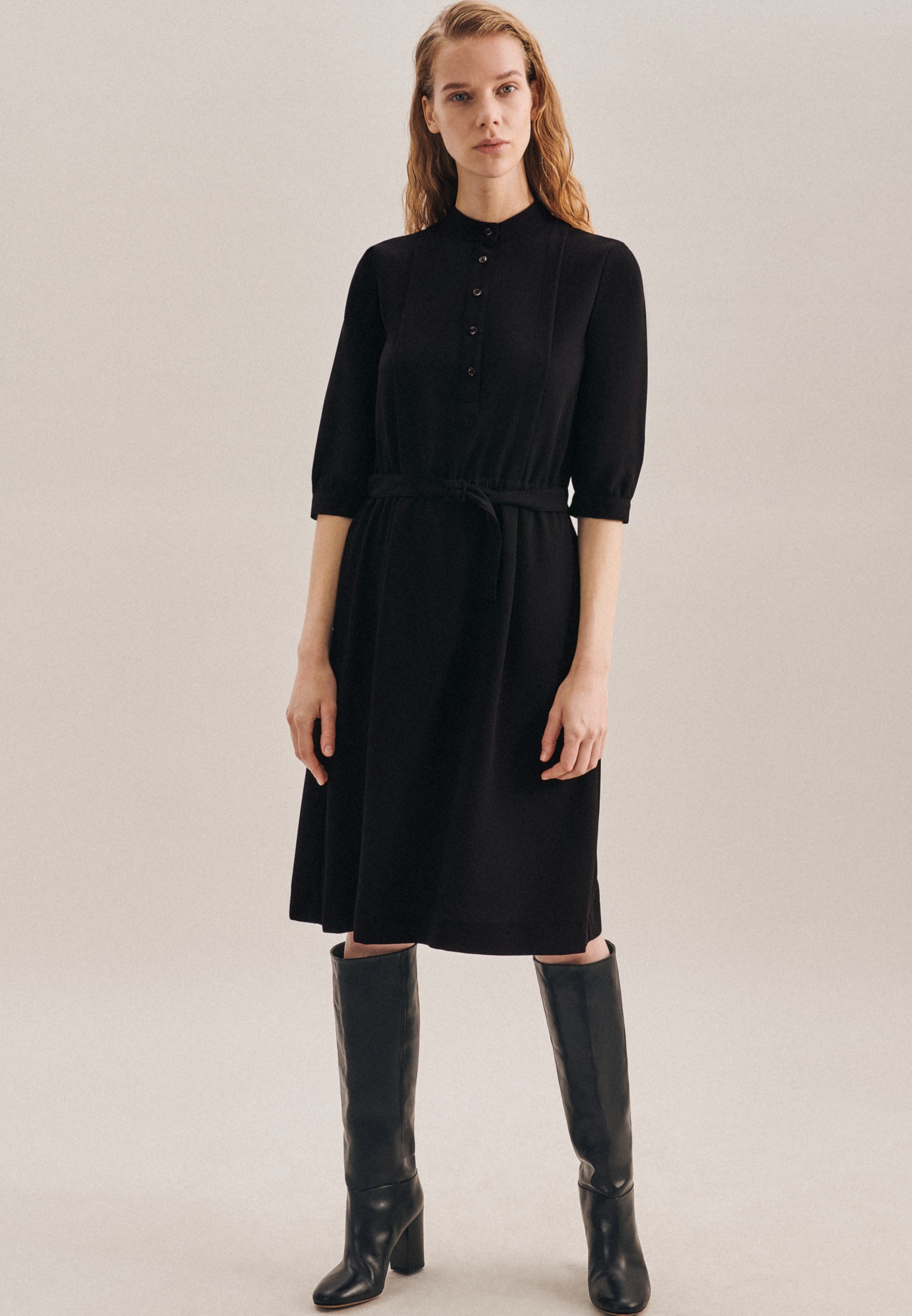 Image of seidensticker Sommerkleid »Schwarze Rose«, 3/4-Arm Kragen Uni bei Ackermann Versand Schweiz