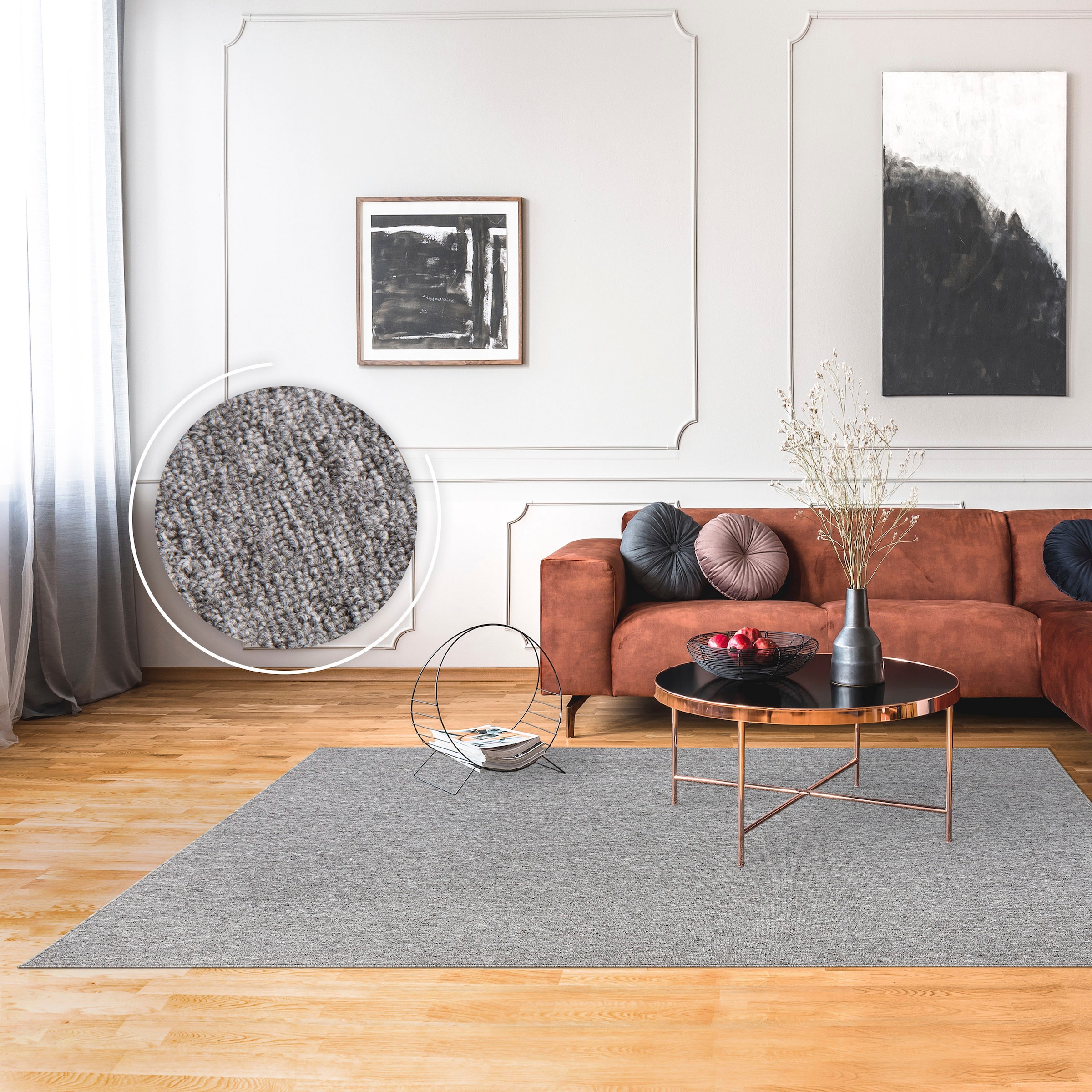 Image of Paco Home Teppich "Barcelona 610" rechteckig 8 mm Höhe Kurzflor, meliert, strapazierfähige Qualität, Wohnzimmer