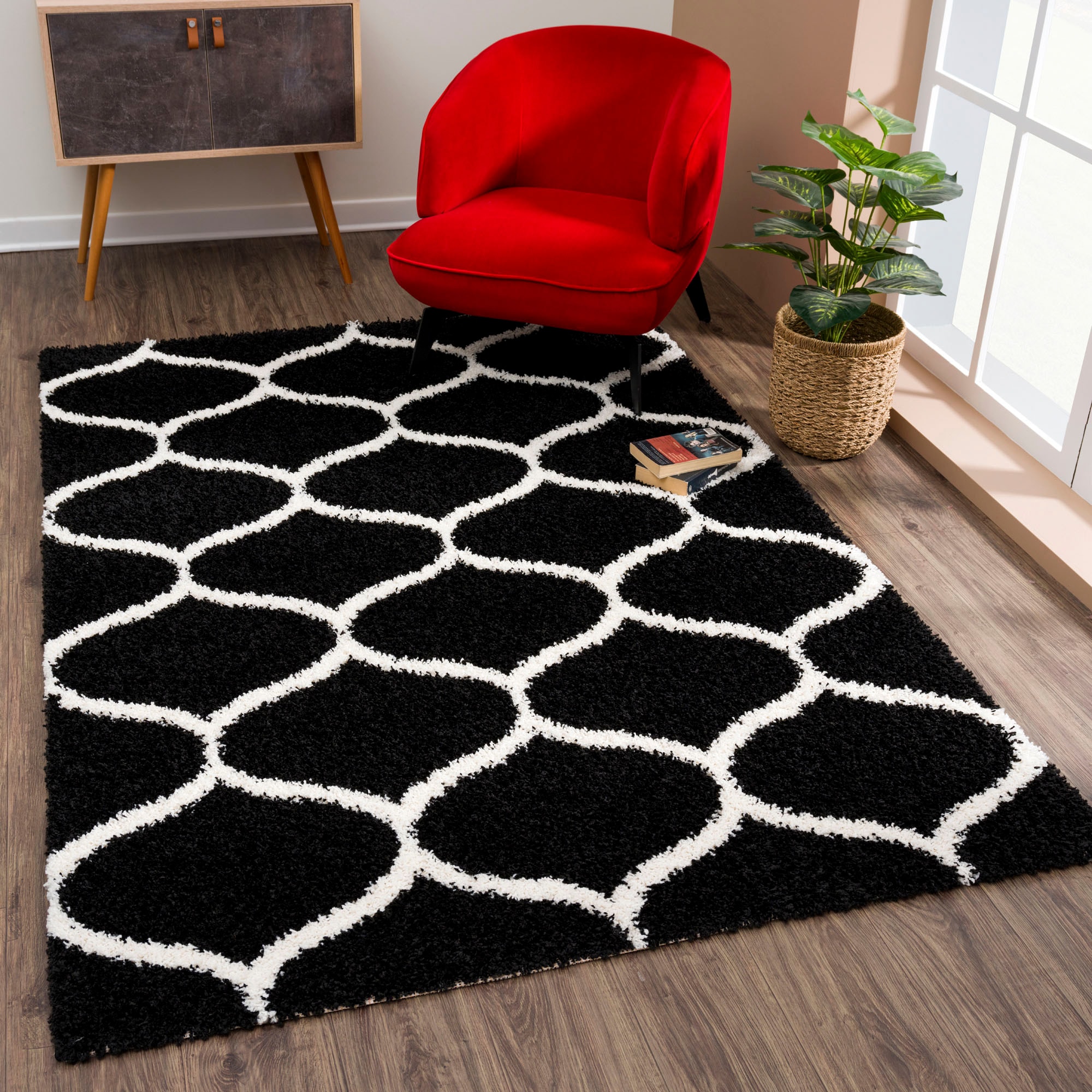 Image of Sanat Hochflor-Teppich "Madrid, auch in Rund erhältlich" rechteckig 30 mm Höhe Wohnzimmer, Langflor, Shaggy Teppich