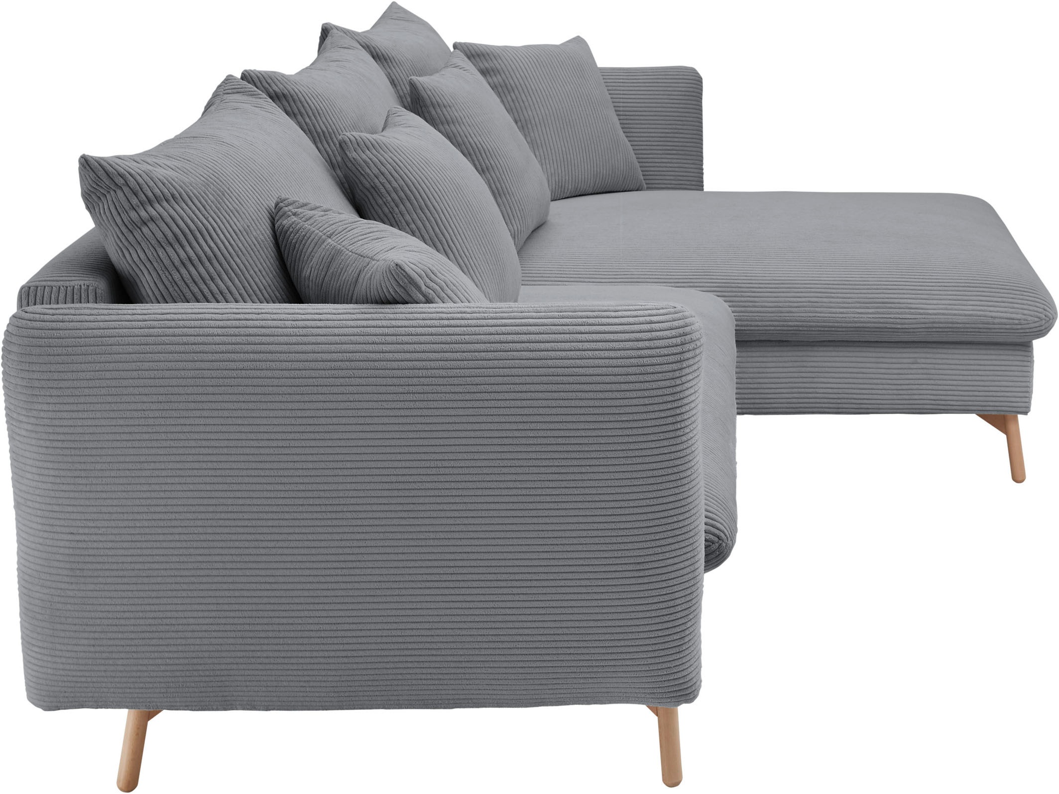 GOODproduct Ecksofa »MERLE, 258 cm, L-Form, traumhafter Cord,« mit Bettfunktion und Bettkasten, Liegefläche 224 x 139