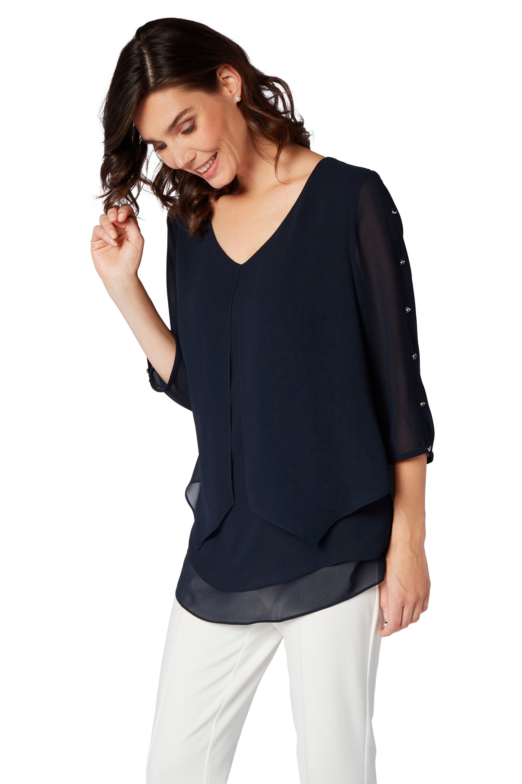 Image of select! By Hermann Lange Chiffontunika, im Lagen-Look mit raffinierter Ärmellösung bei Ackermann Versand Schweiz