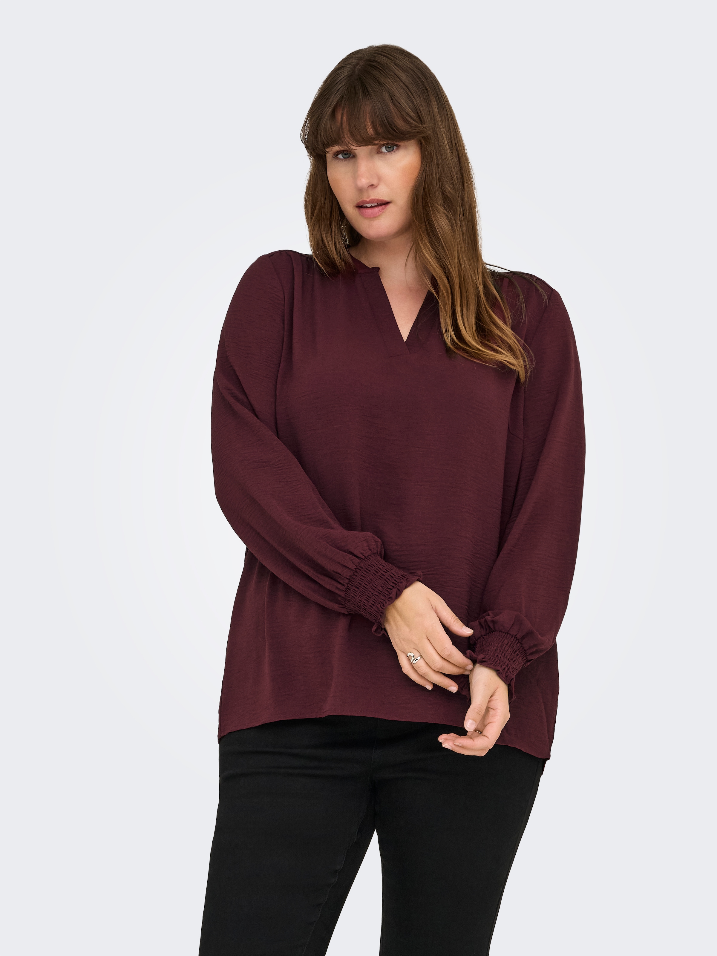 ONLY CARMAKOMA Shirtbluse »CARMETTA LIFE V-NECK TOP WVN NOOS«