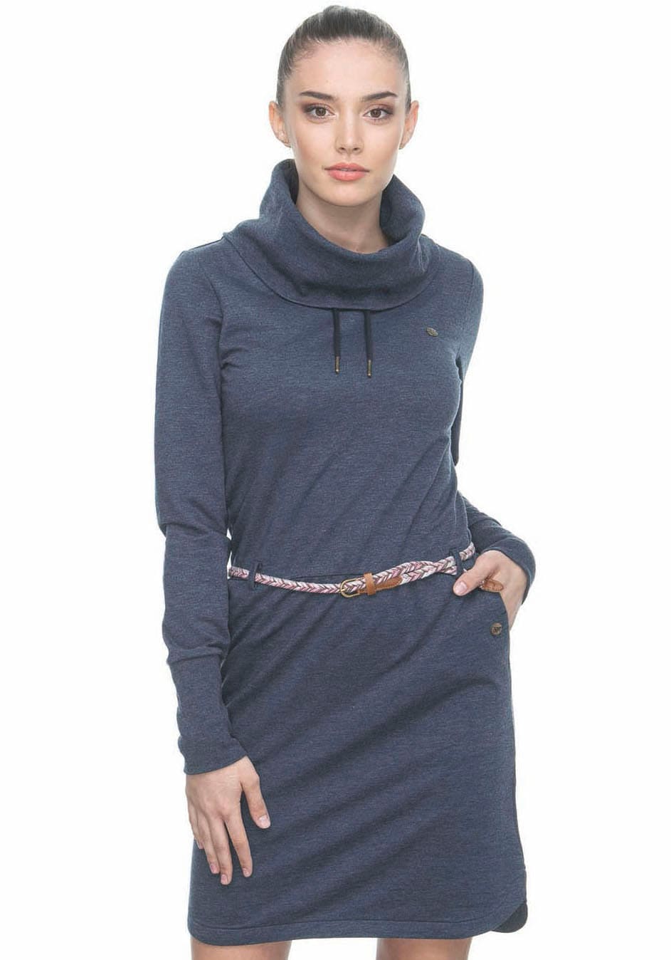 Ragwear Sweatkleid »LAURRA«, (2 tlg., mit abnehmbarem Gürtel), stylisches Langarmkleid mit praktischen Eingrifftaschen