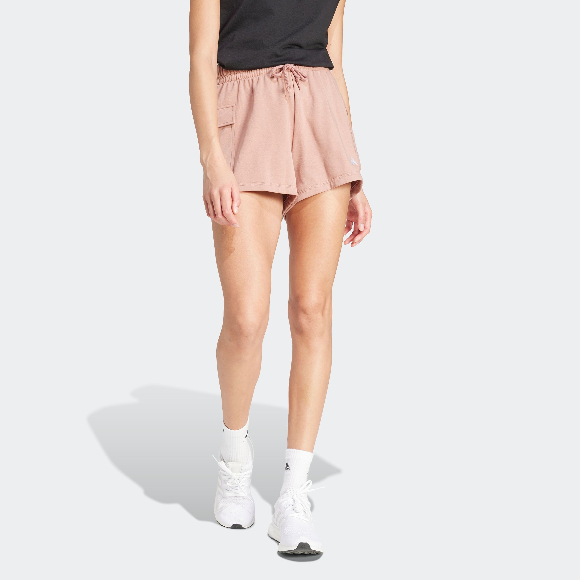 Image of adidas Sportswear Shorts "ESSENTIALS SMALL LOGO FRENCH TERRY" lockere Passform, mit Kordelverschluss, aus weichem French Terry