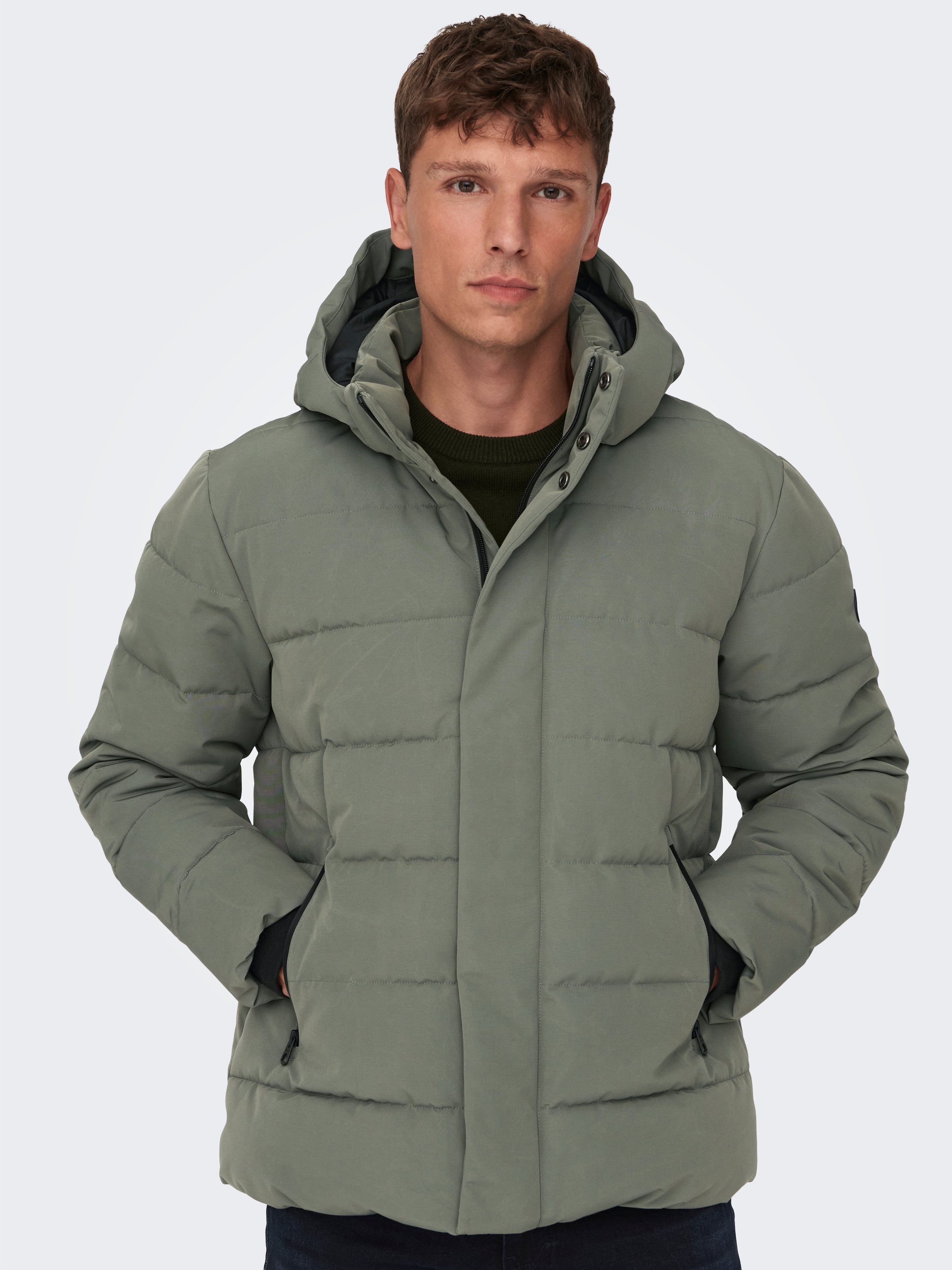 Image of ONLY & SONS Steppjacke "ONSCAYSON PUFFA OTW NOOS" mit Kapuze