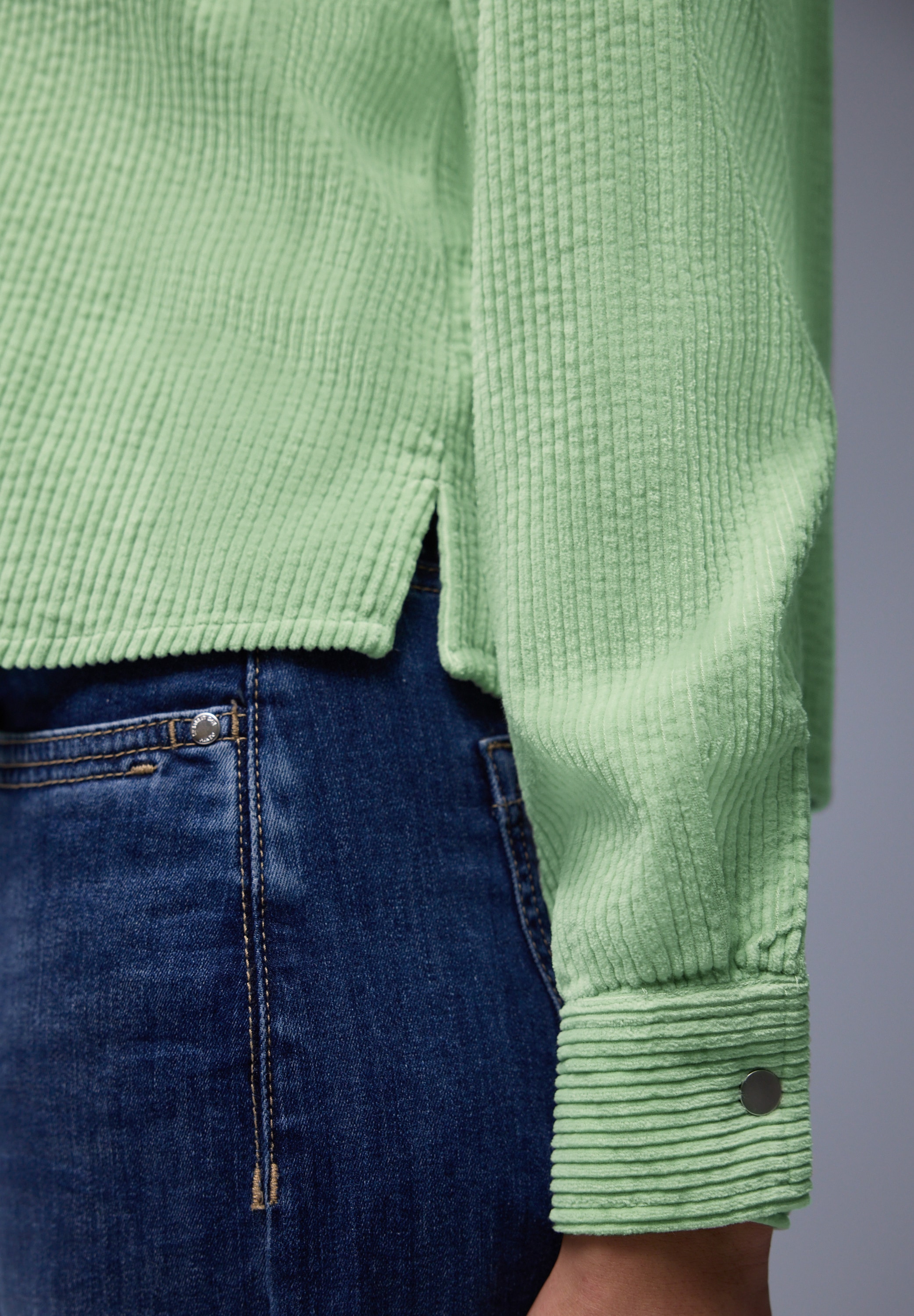 STREET ONE Langarmbluse in Cord-Qualität