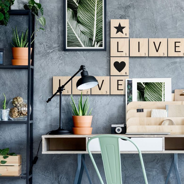 Image of Wall-Art Holzbild »Scrabble Deko Buchstaben 15cm«, Herz, (1 St.) bei Ackermann Versand Schweiz