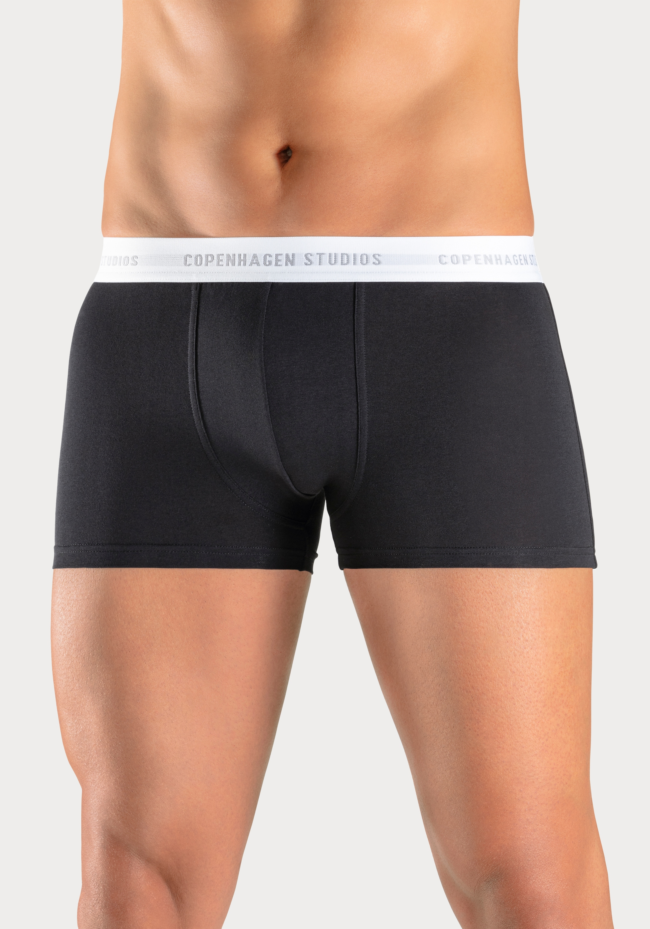 Copenhagen Studios Boxer »Boxershorts für Herren«, (Packung, 3 St., 3er Pack), mit weissem Logo-Bund