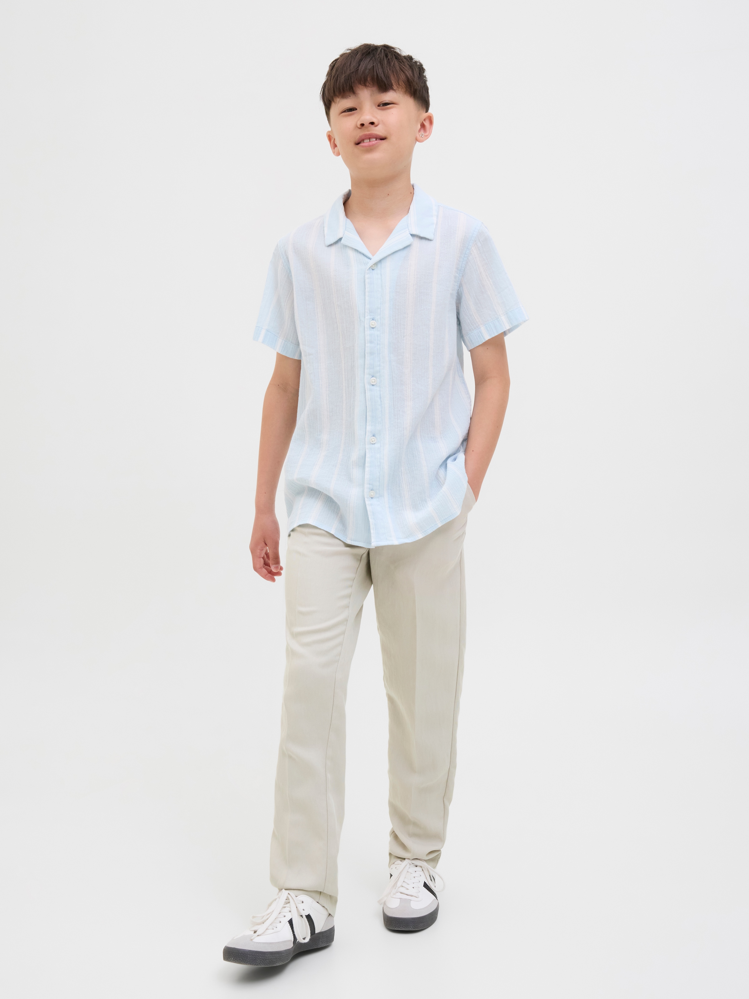 Jack & Jones Junior Chinos »JPSTKARL SKYE JOGGER JNR«  mélange de matières, coupe ample