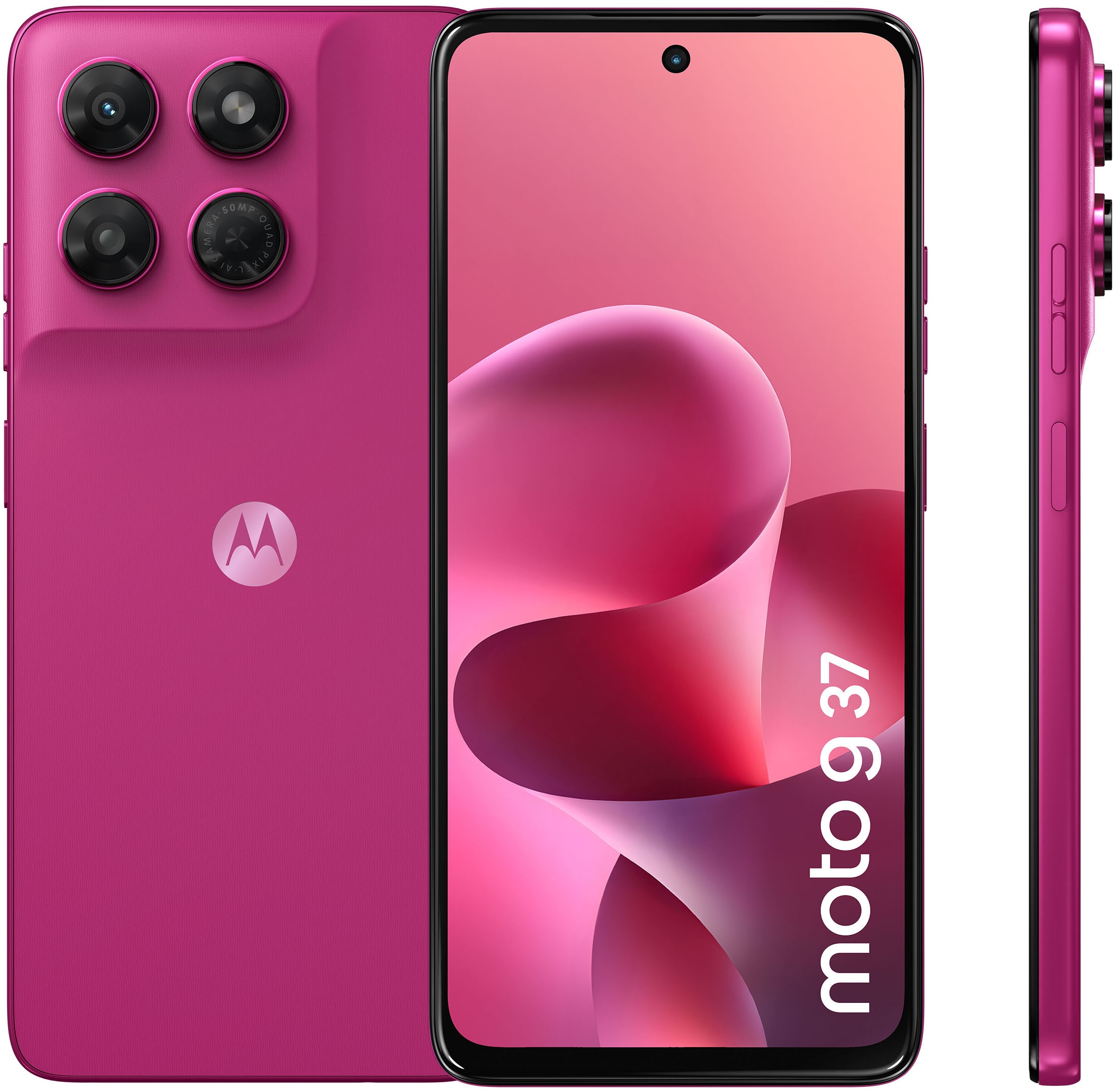 Image of Motorola Smartphone "moto g37 128 GB" PANTONE Fuchsia Red