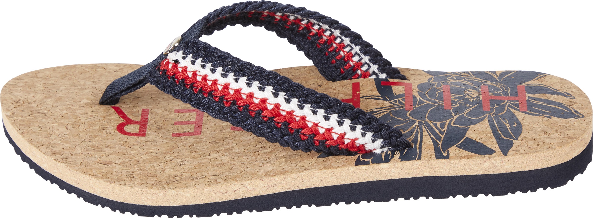 Image of Tommy Hilfiger Zehentrenner »TH CORK FOOTBED BEACH SANDAL«, mit Blumenprint auf der Decksohle bei Ackermann Versand Schweiz