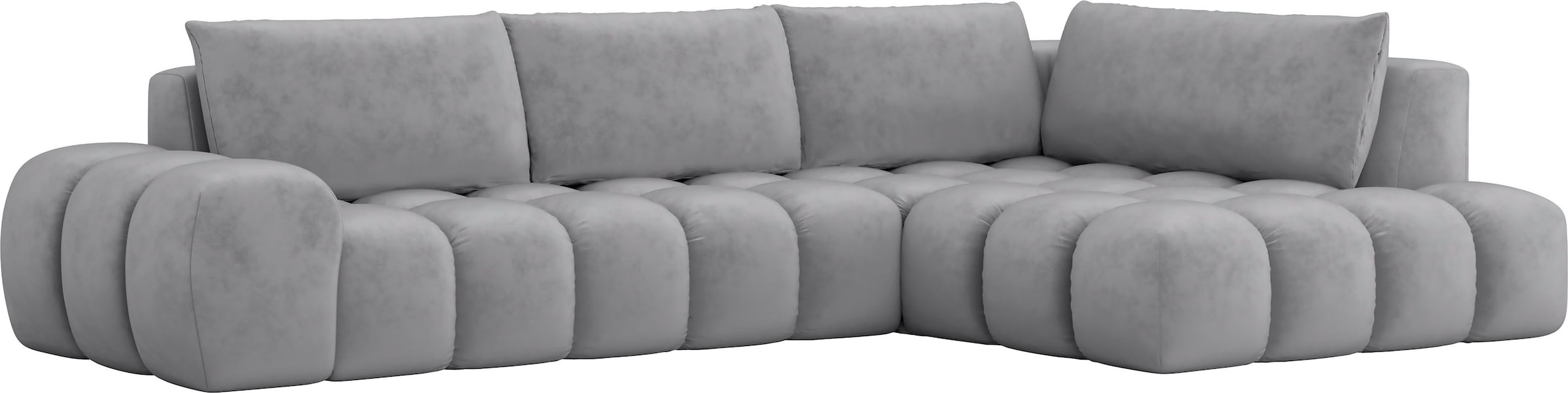 INOSIGN Ecksofa »AZITA Designsofa, elegant und bequem L-Form, Bubble-Optik«, lose Rückenkissen, traumhafte Steppung, Masse B/T/H: 352/210/72 cm