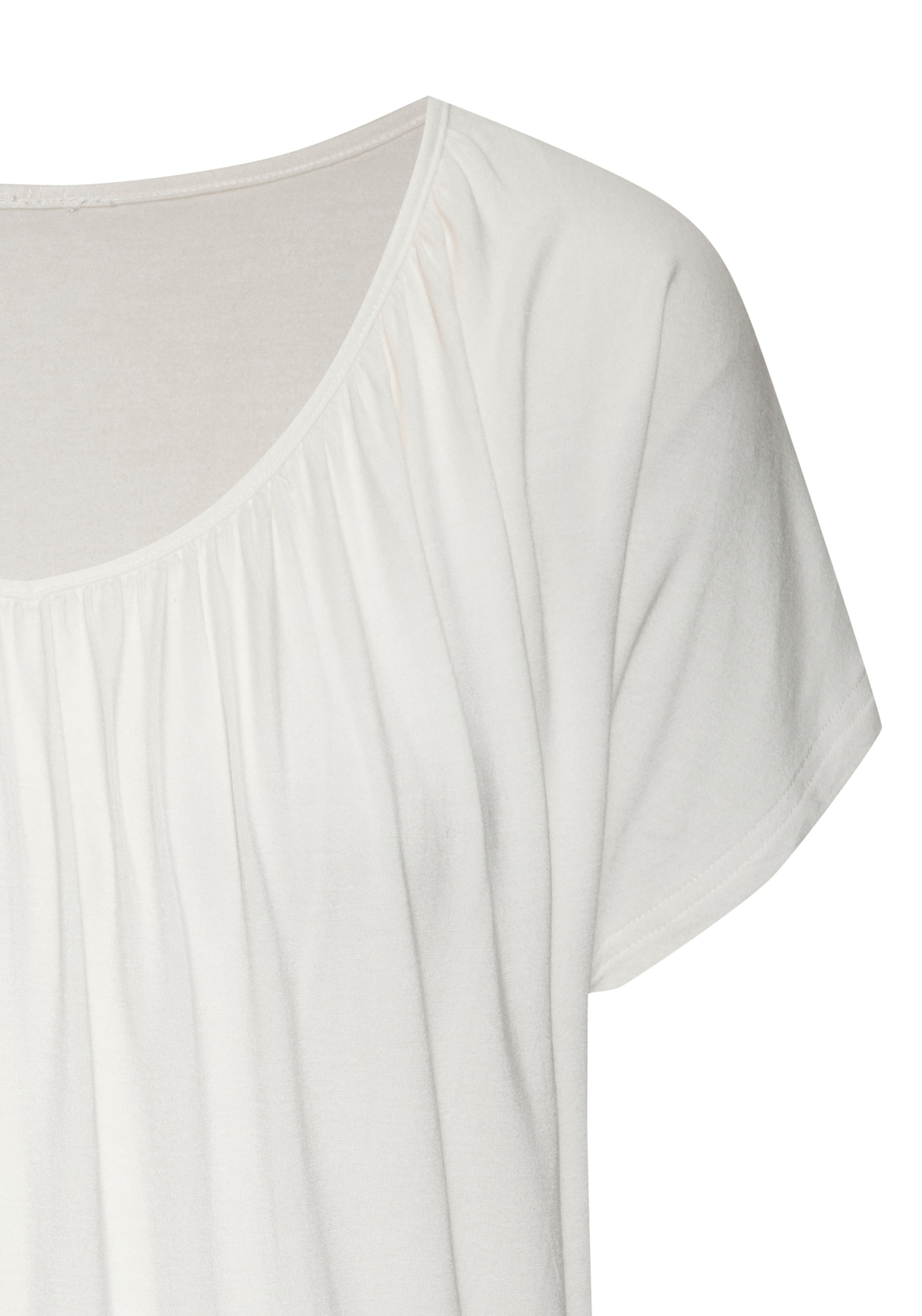 LASCANA Kurzarmshirt, (1 tlg.), mit Gummizug am Bund