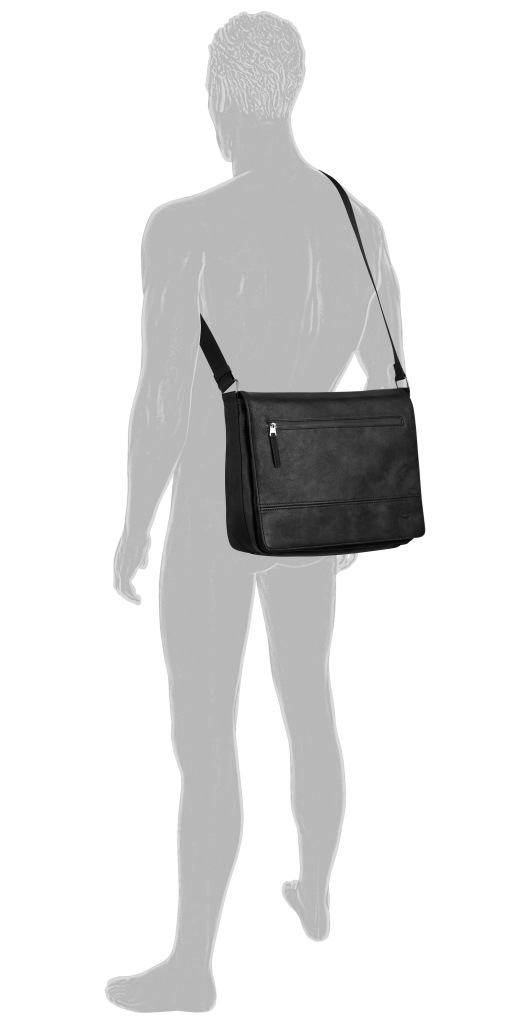 camel active Sac de messager »Traces« en similicuir, fonctionnel avec de nombreuses poches & sangle de qualité