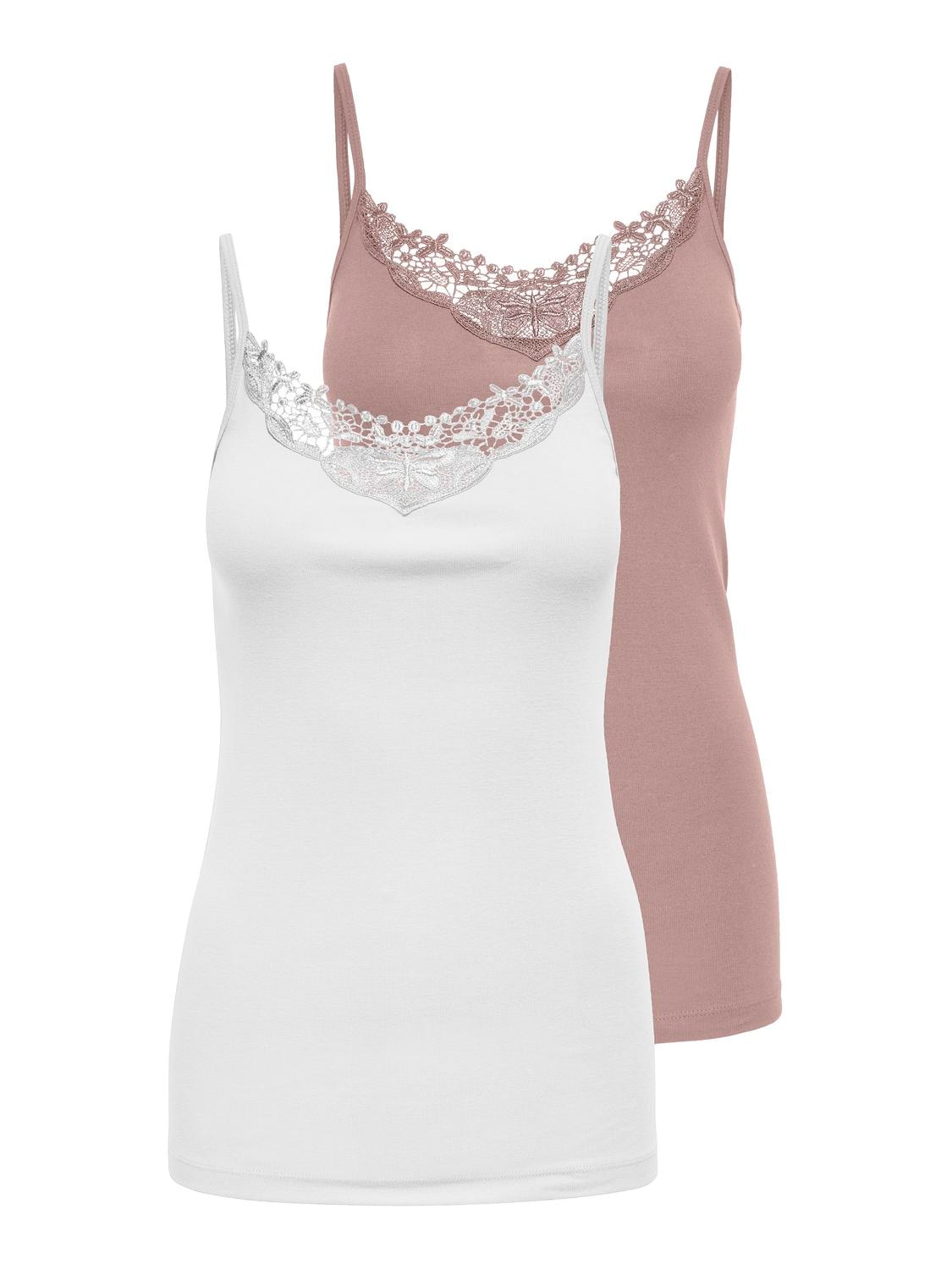 Image of ONLY Longtop "ONLLULU LACE SINGLET 2PACK CS JRS" Packung, 2