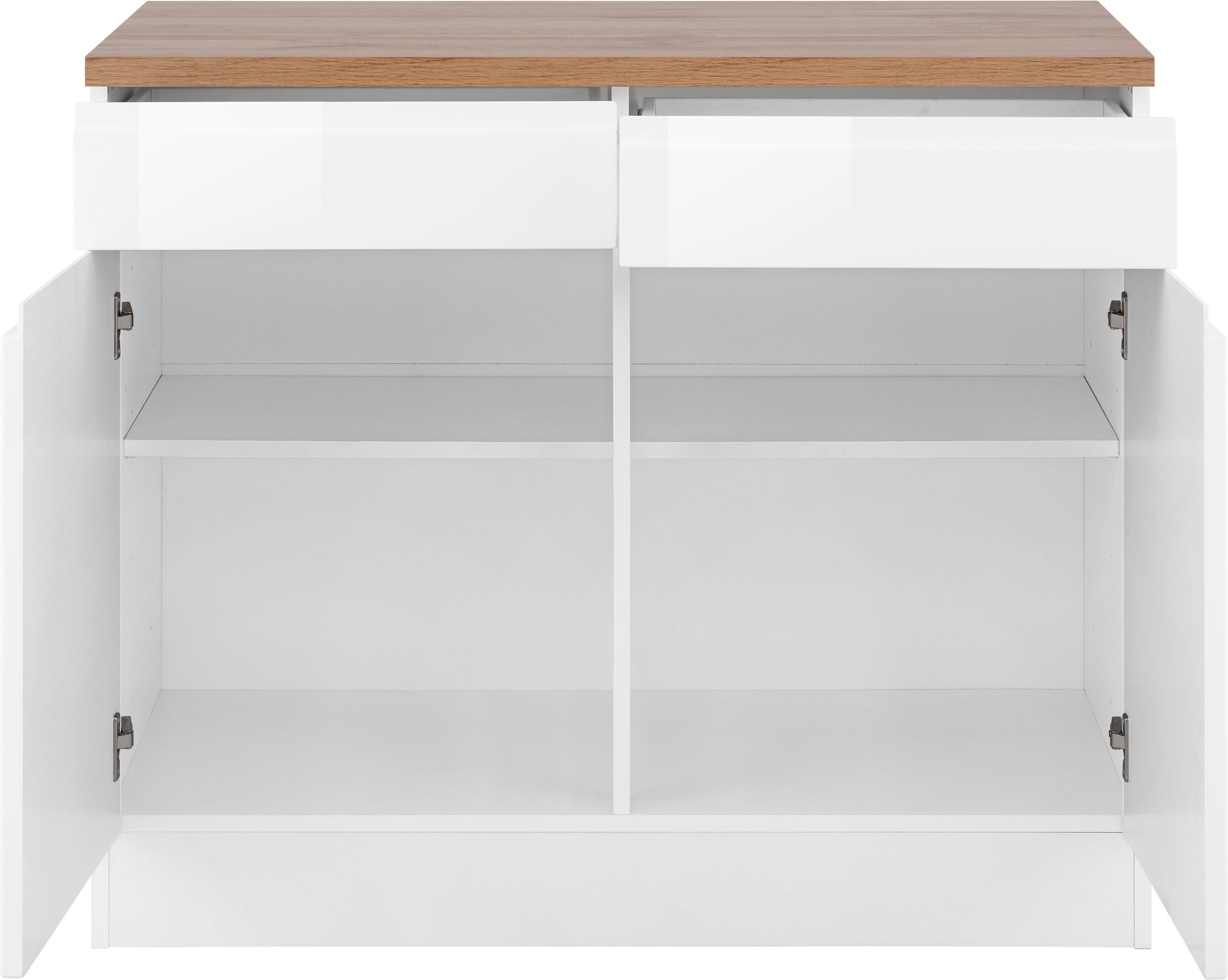 KOCHSTATION Armoire basse »KS-Virginia,neu in verbesserter Ausführung« Rangement, Softclose, avec plan de travail CPL,  largeur 100 cm, 2 portes, fonction soft-close