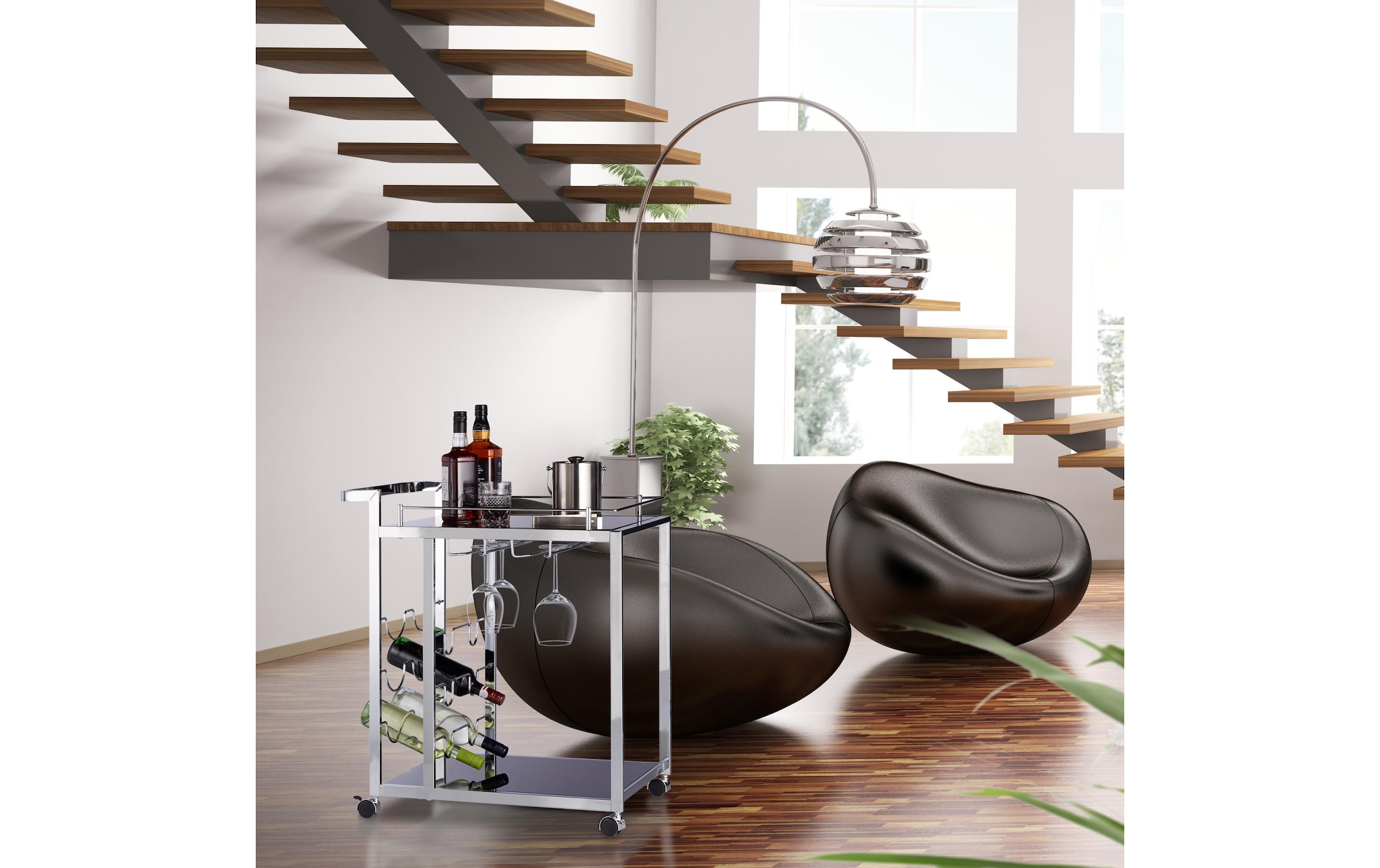 relaxdays Chariot de service »Baron 75 x 40 x 70 cm«