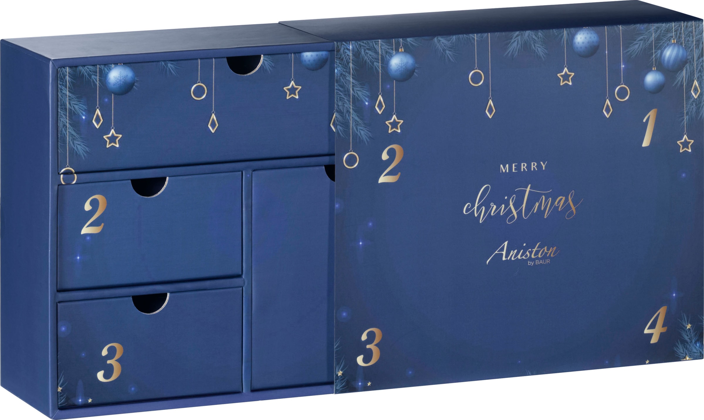 Aniston JEWELRY & WATCHES Adventskalender »Kalender 2024 Geschenkset Weihnachten Uhr Halskette Armband Creolen«, für Erwachsene, Kristallsteine (synth)