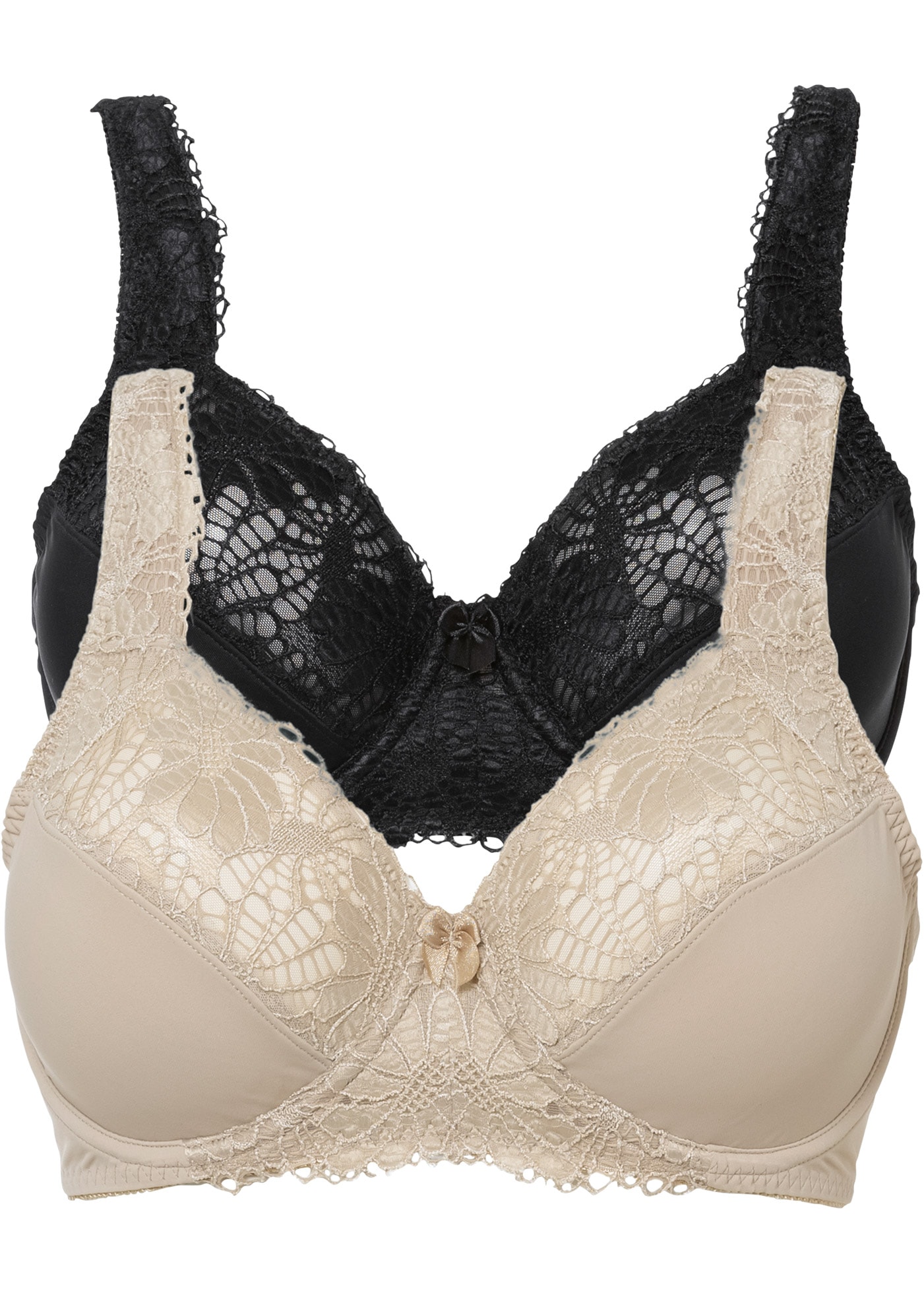 bonprix Soutien-gorge minimisant »Minimizer-BH mit gepolsterten Trägern (2er Pack)« Paquet, 2 pièces Minimizer-Passform, mit gepolsterten Trägern, mit edler Spitze
