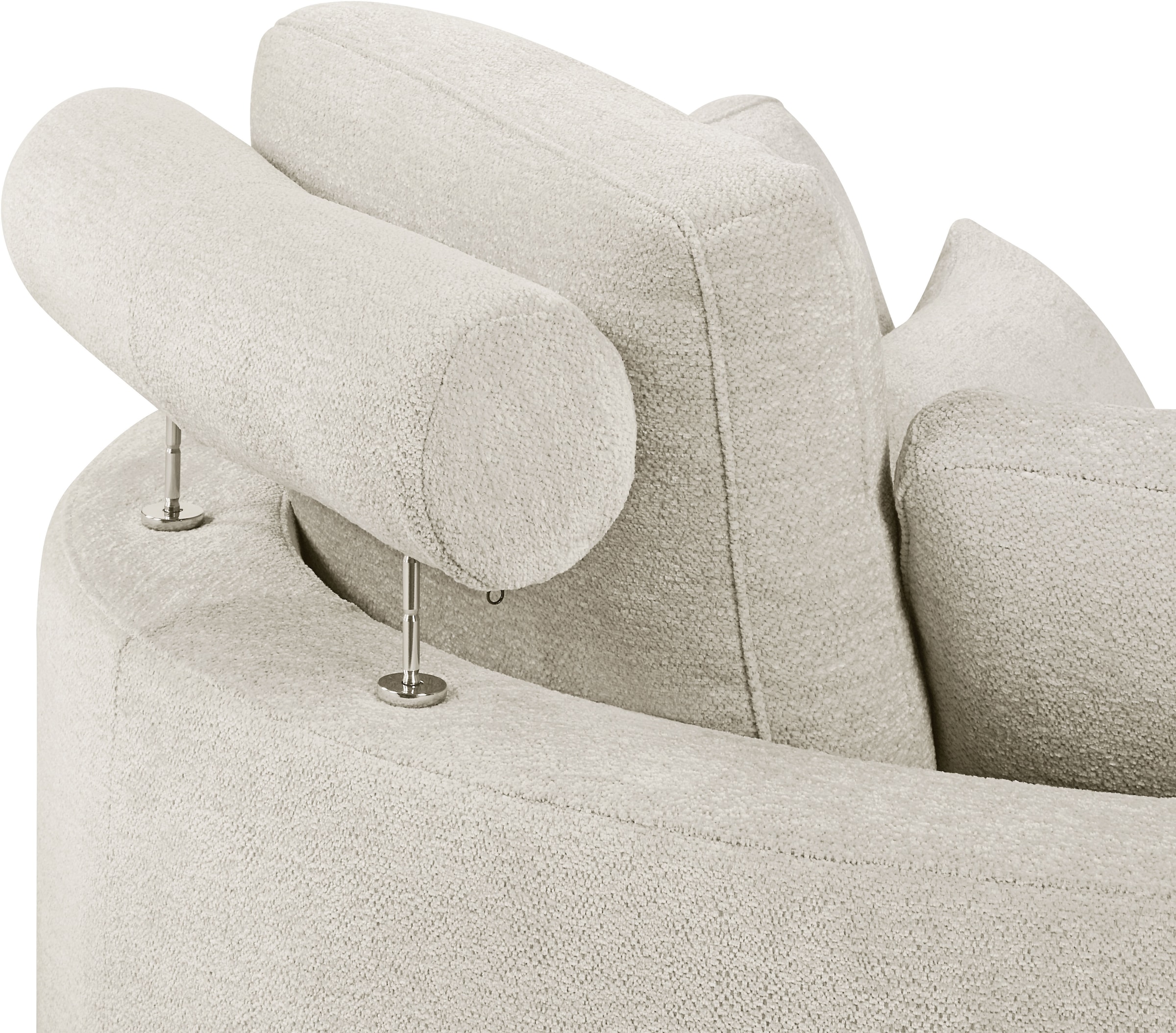 ATLANTIC home collection Canapé 2 places »Ravi, B: 114 cm« XXL- Sessel, mit Stauraumhocker, Rückenstütze & 4 Zierkissen