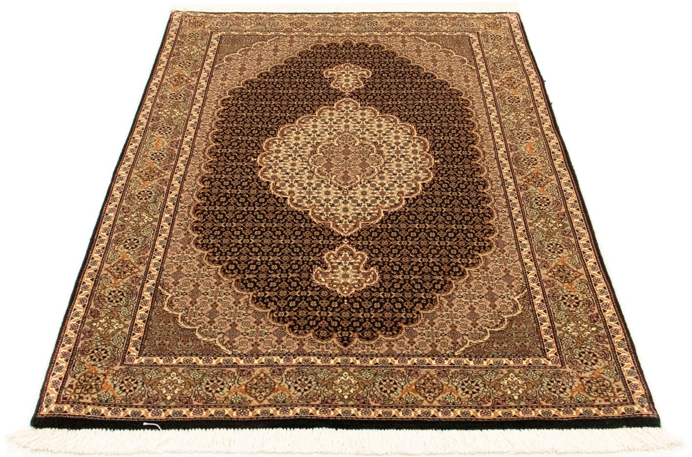 Image of morgenland Teppich »Täbriz 50 Raj Teppich handgeknüpft dunkelblau«, rechteckig, 7 mm Höhe, handgeknüpft bei Ackermann Versand Schweiz