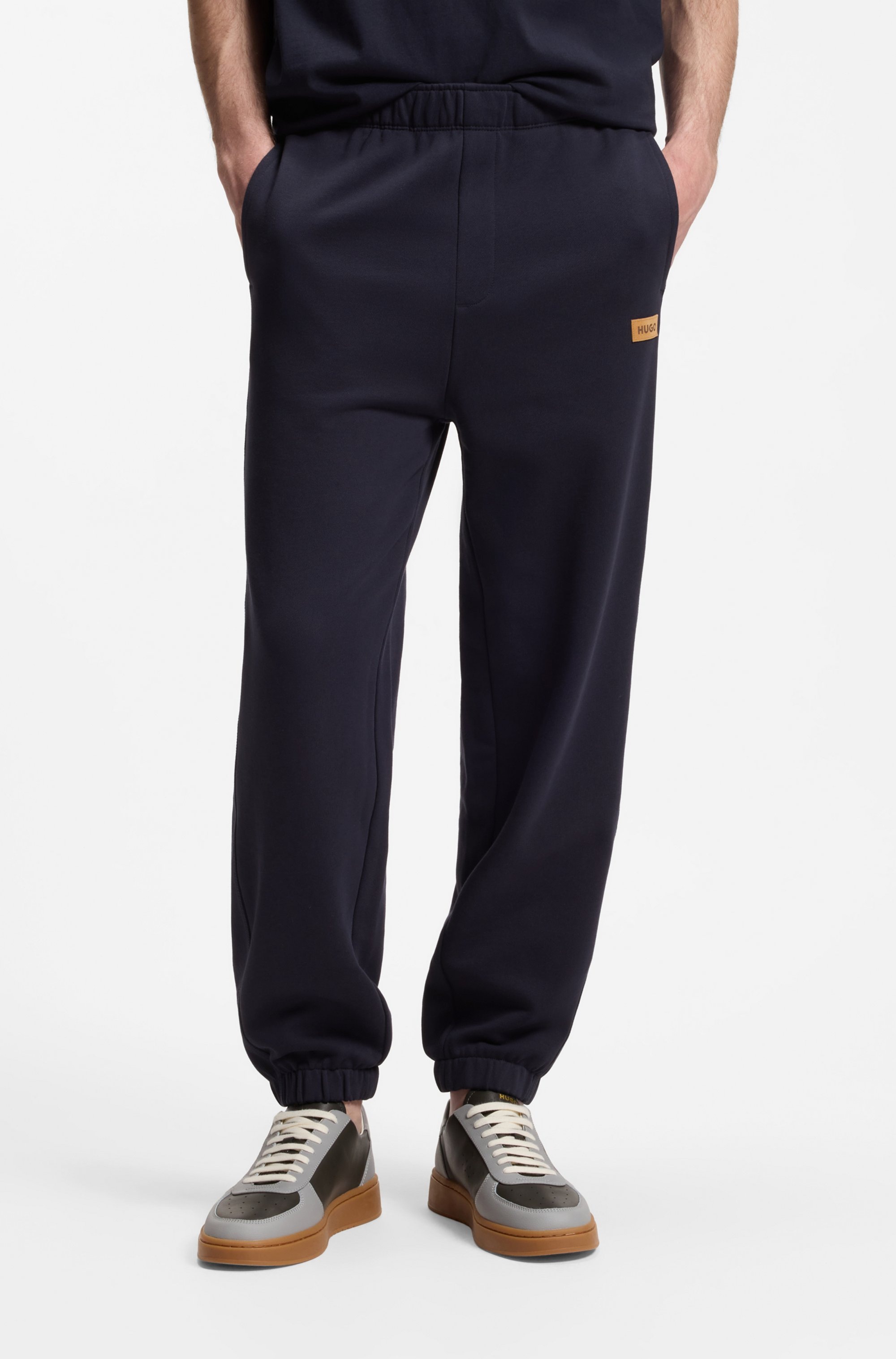 Image of HUGO Sweathose "Nevatro" Regular Fit, Zierhosenschlitz, elastische Bündchen