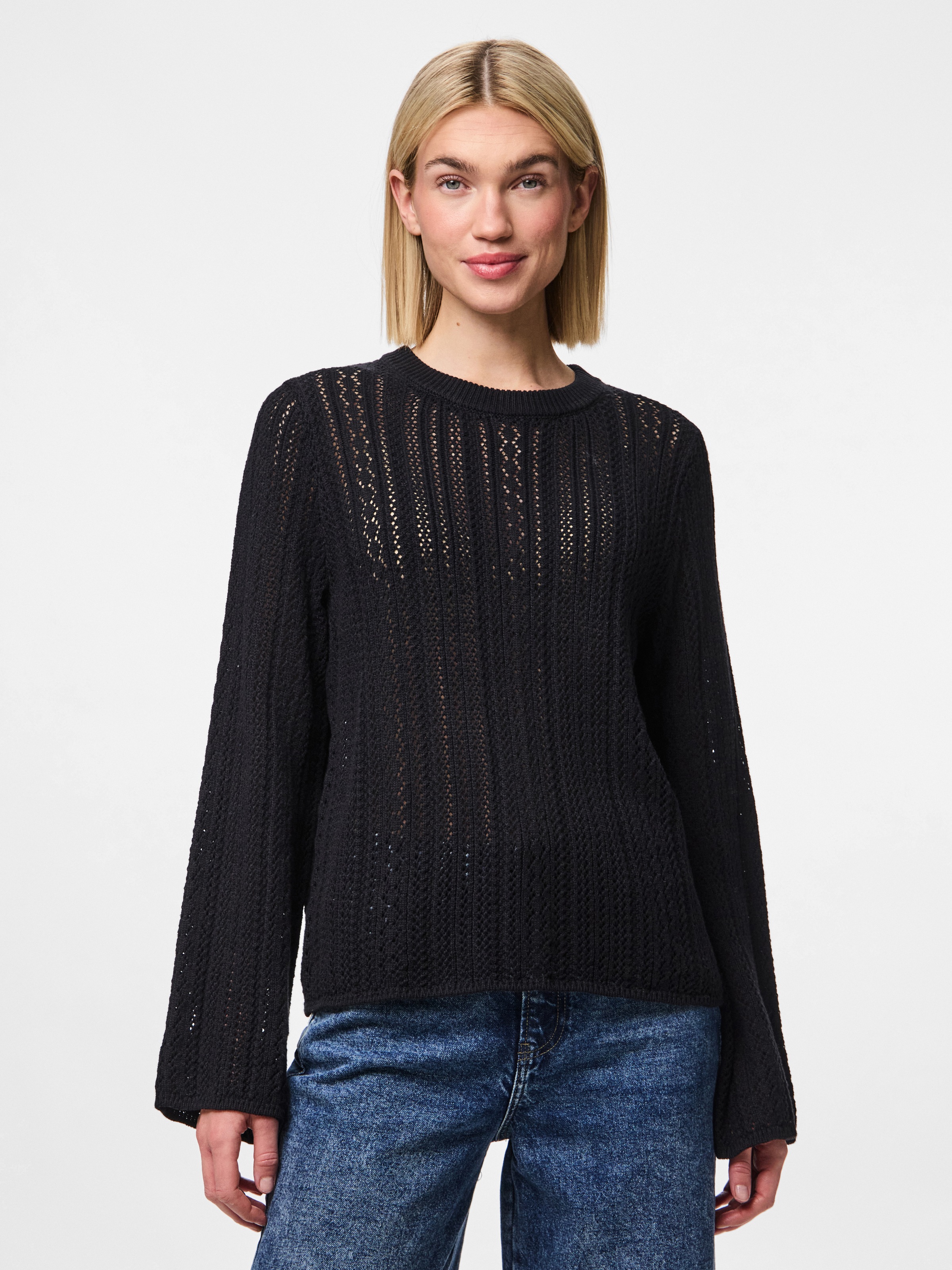 pieces Rundhalspullover »PCNUKA LS O-NECK KNIT NOOS BC«