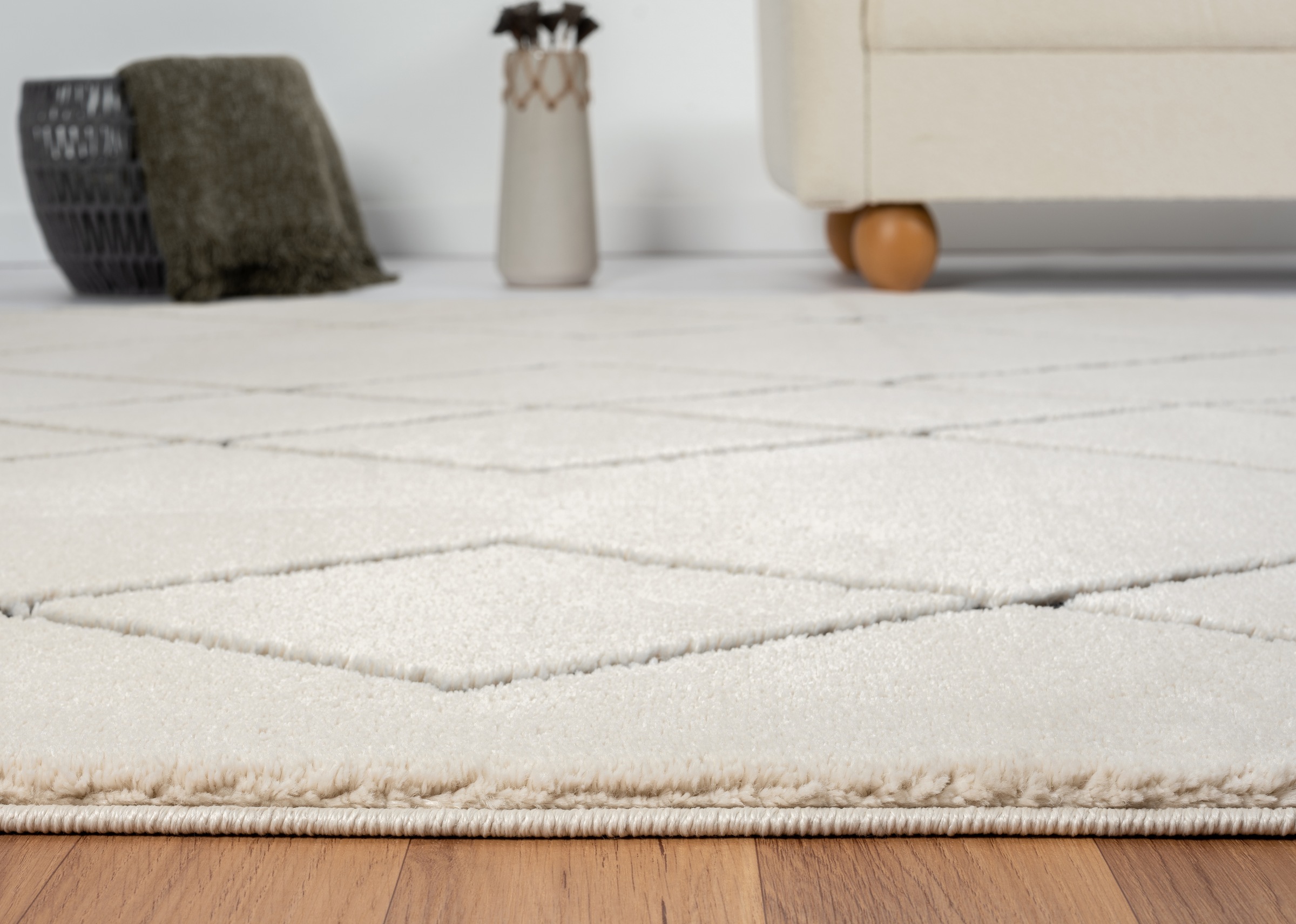Myflair Möbel & Accessoires Hochflor-Teppich »Moroccan Design Lagerräumung«, rechteckig, 24 mm Höhe, modern, marokkanisches Design, Rauten Muster, weich durch Hochflor