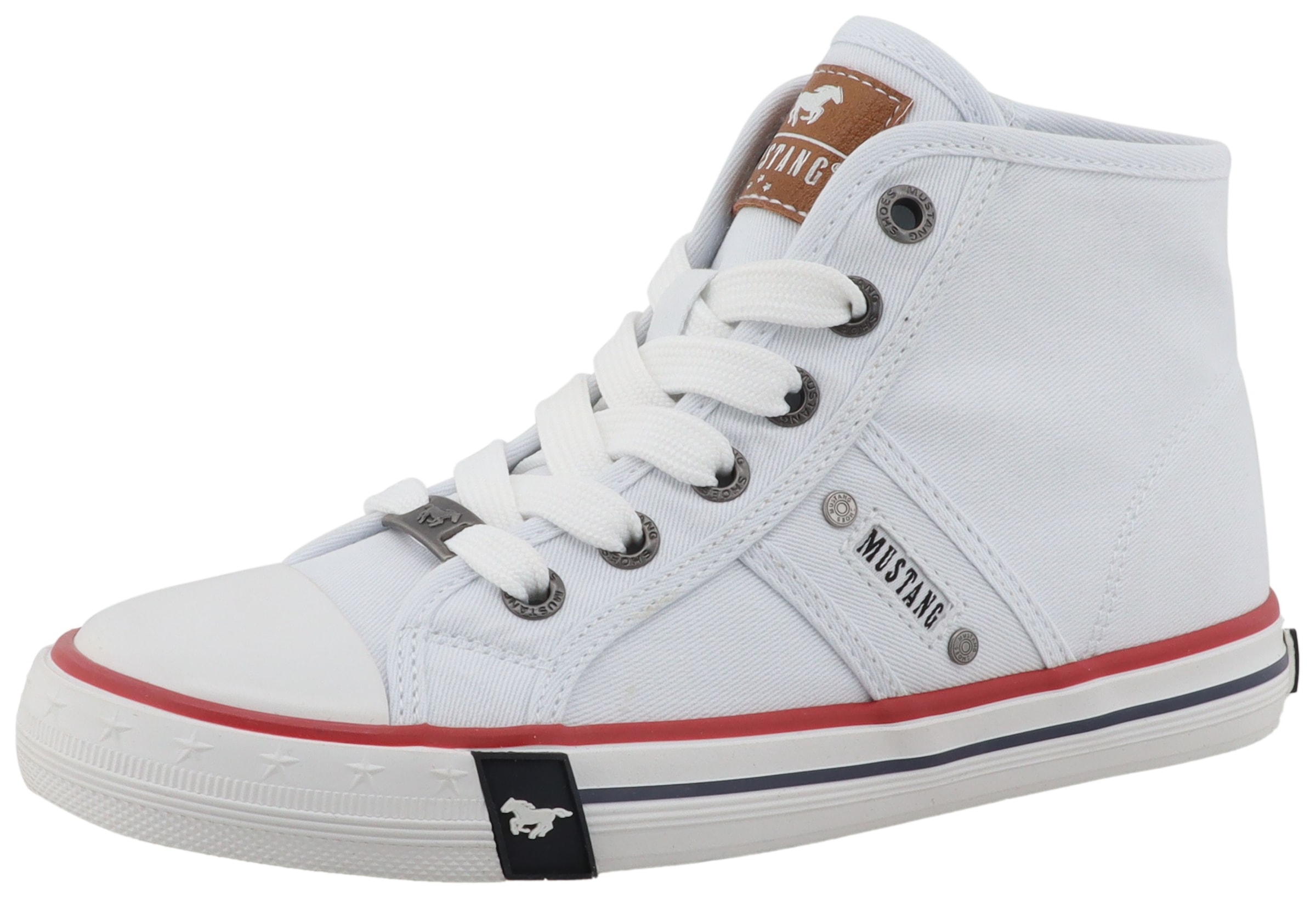Image of Mustang Shoes Sneaker "Gaspare" Freizeitschuh, Schnürboots, High Top-Sneaker mit Nieten