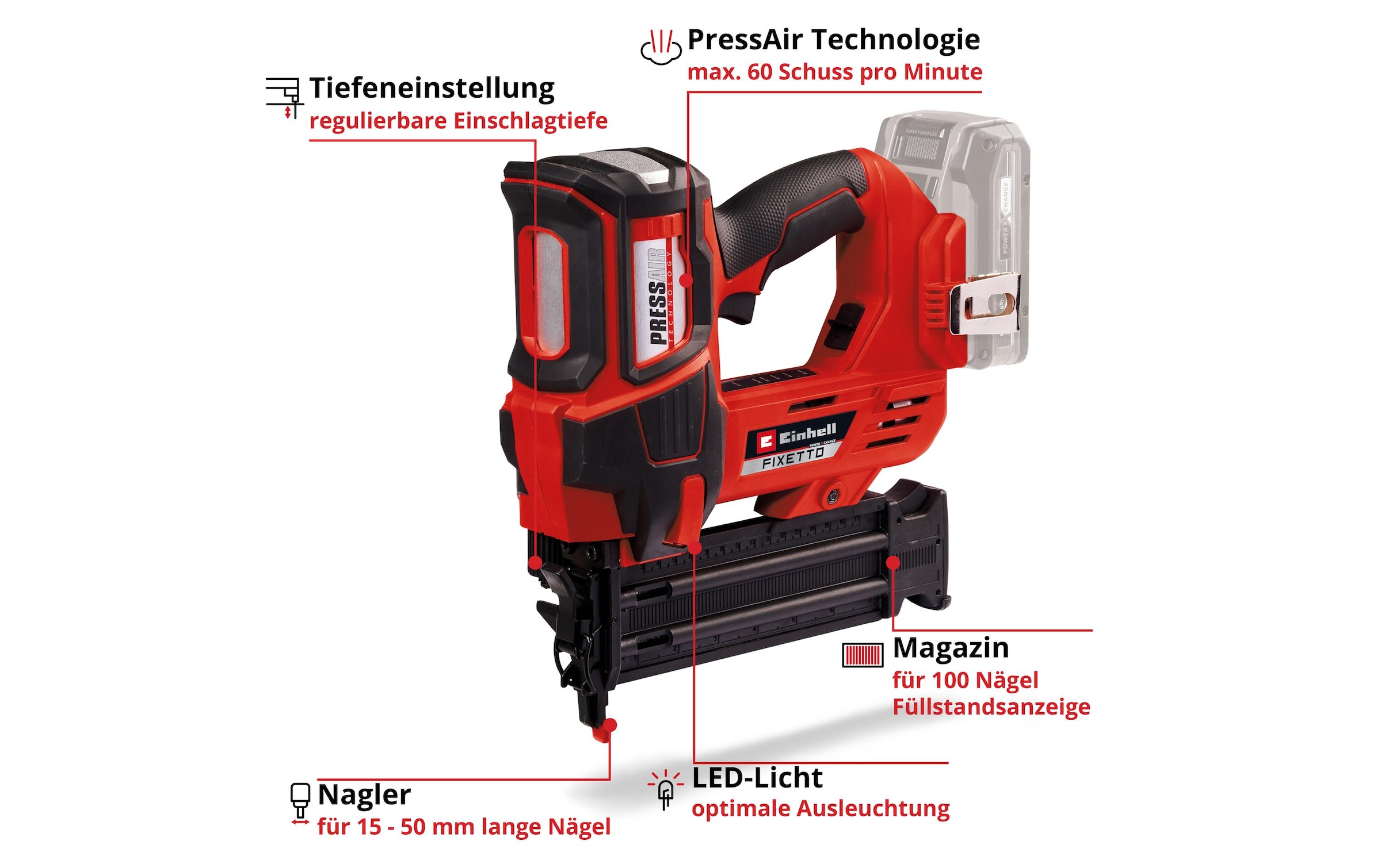 Einhell Cloueur »FIXETTO 18/50 N« Ausstattung: Ohne Akku & Ladegerät