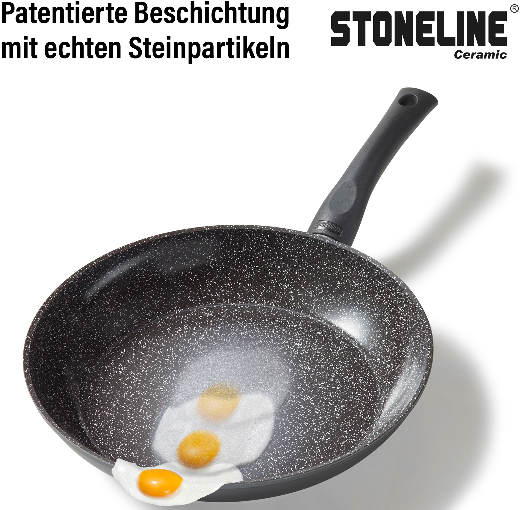 STONELINE Pfannen-Set »CERAMIC«, Aluminium, (Set, 3 tlg., je 1 Bratpfanne Ø 20/24/28 cm, H: 4,5/5/5,5 cm, - 1,0/1,7/2,7 l), Induktion