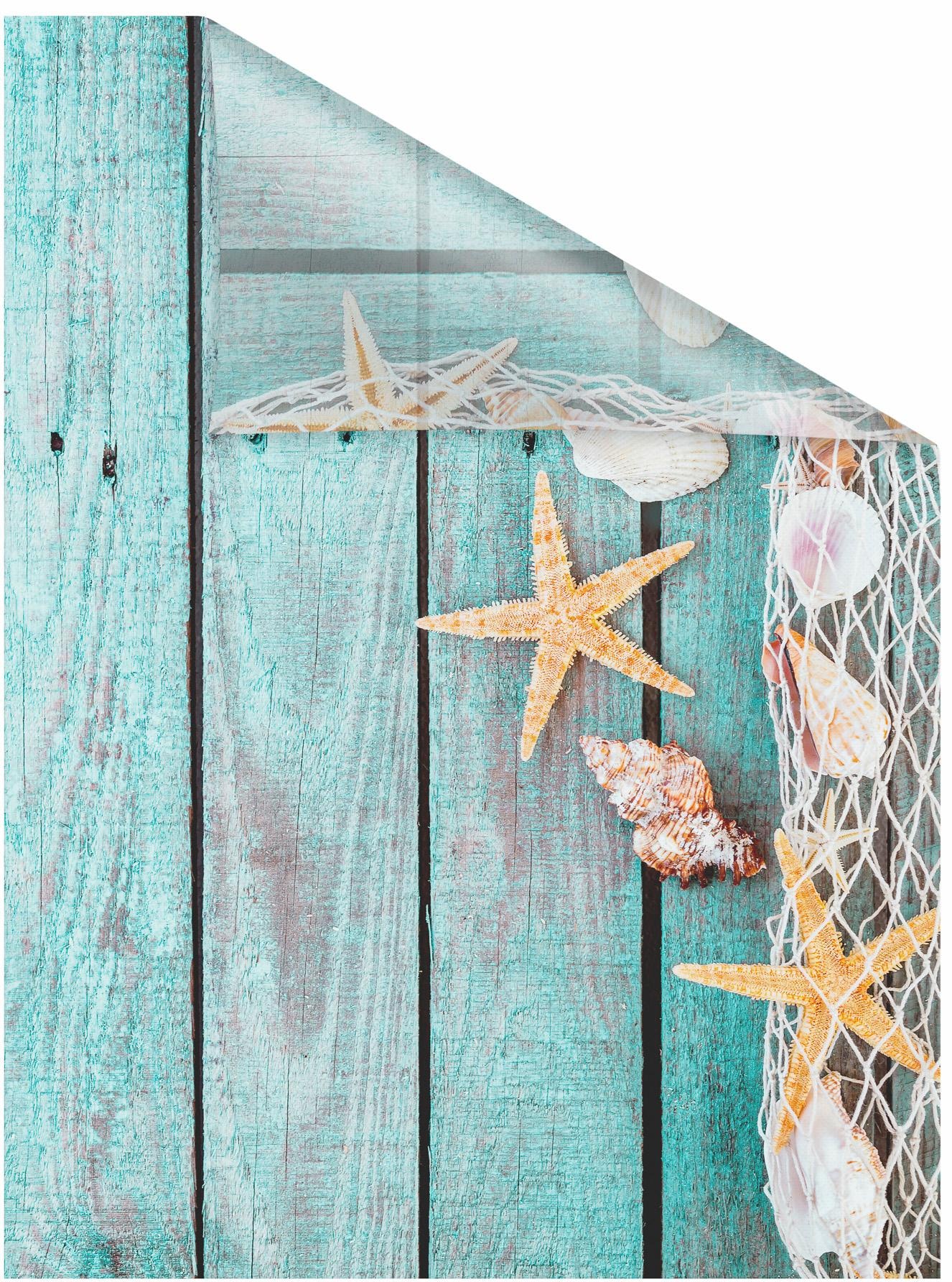Image of LICHTBLICK ORIGINAL Fensterfolie "Bretter Beach" 1 Stk. blickdicht strukturiert Klebepunkte selbstklebend, Sichtschutz