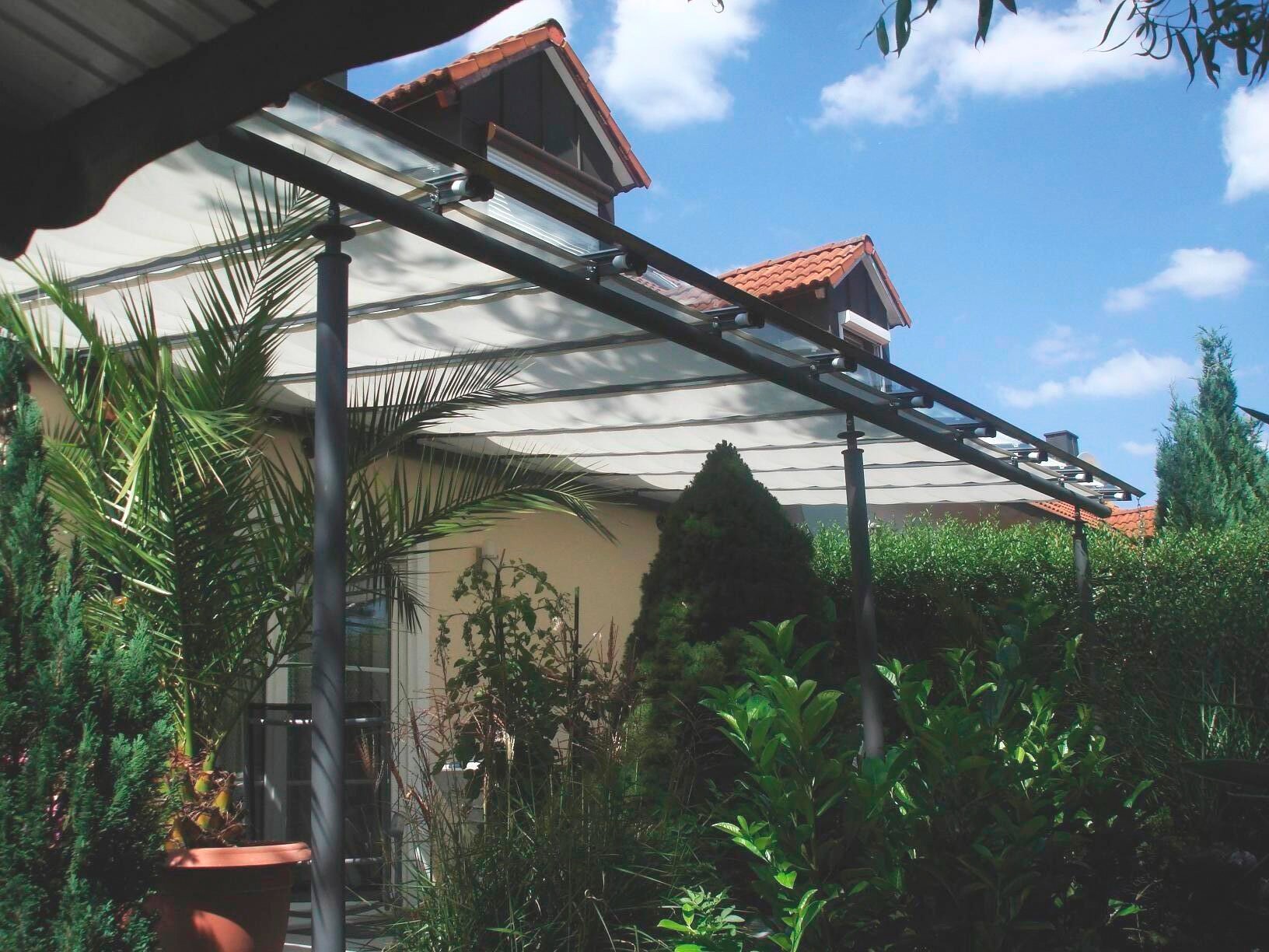 Floracord Seilspannsonnensegel »Innenbeschattung« BxT: 420x140 cm, silbergrau, mit 34 Laufhaken