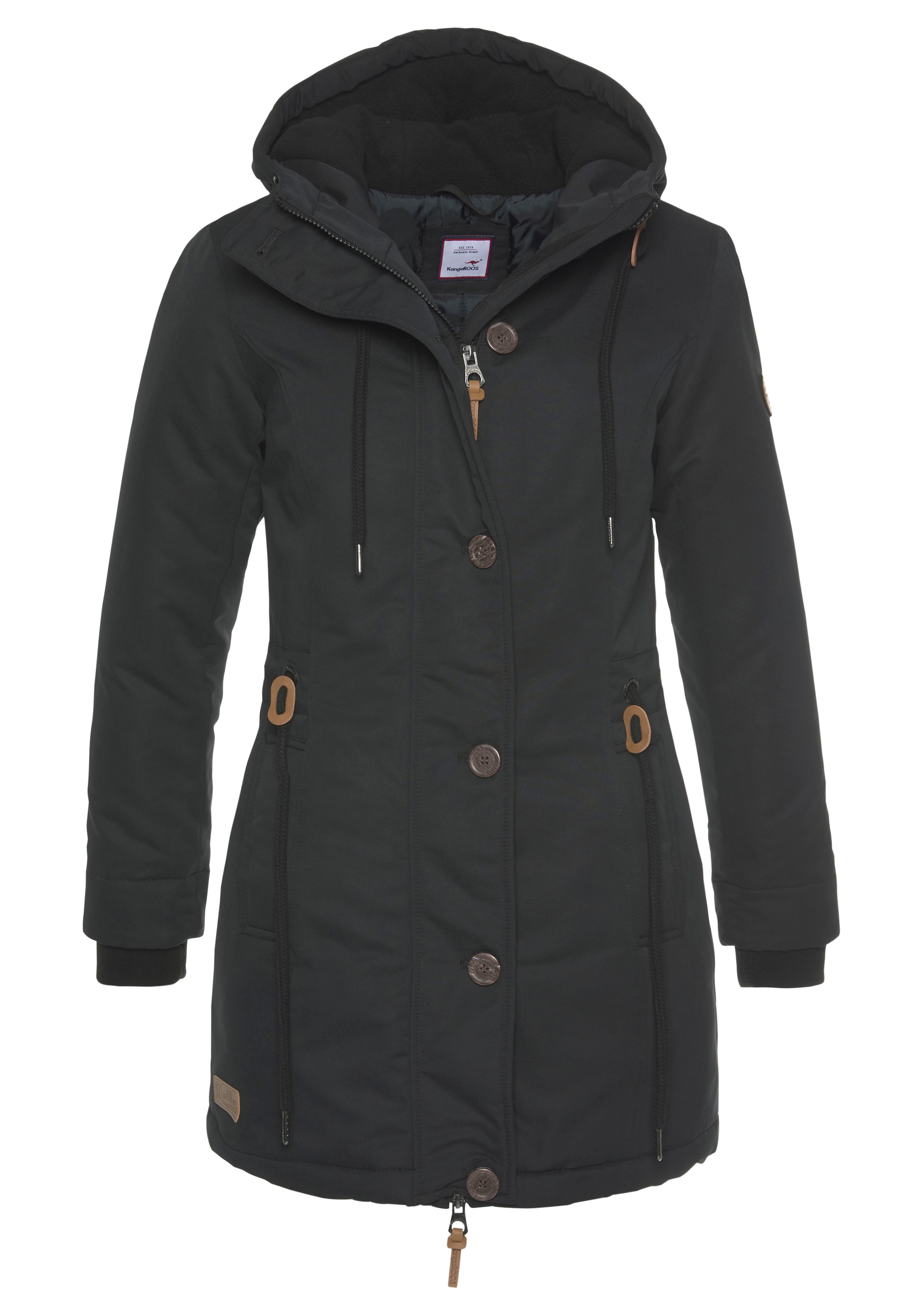 KangaROOS Winterjacke mit Kapuze für die kalte Jahreszeit,  aus leichtem Webstoff,  modisch