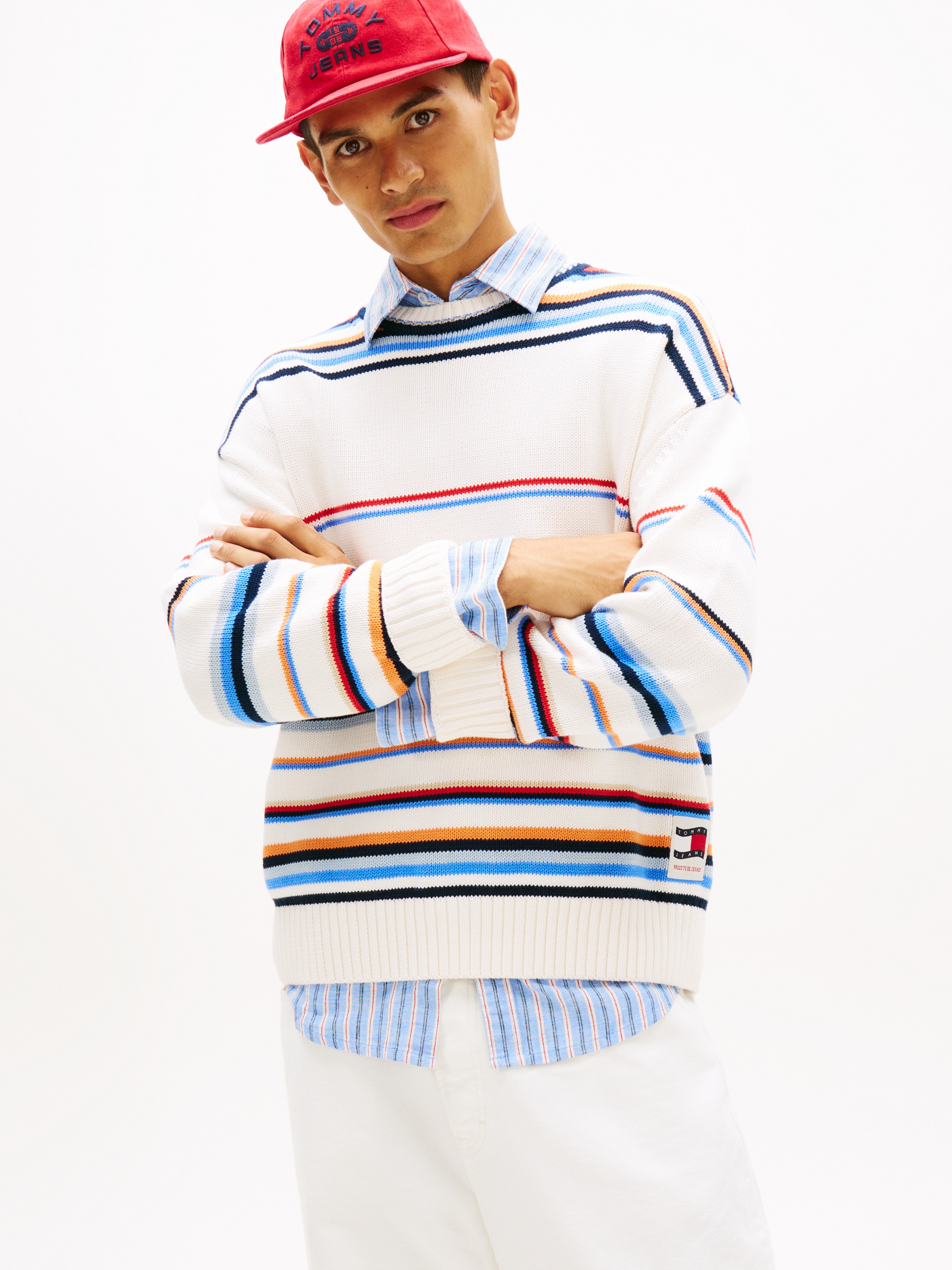 Image of Tommy Jeans Strickpullover "90S MULTI STRIPES" Regular fit mit Streifenmuster