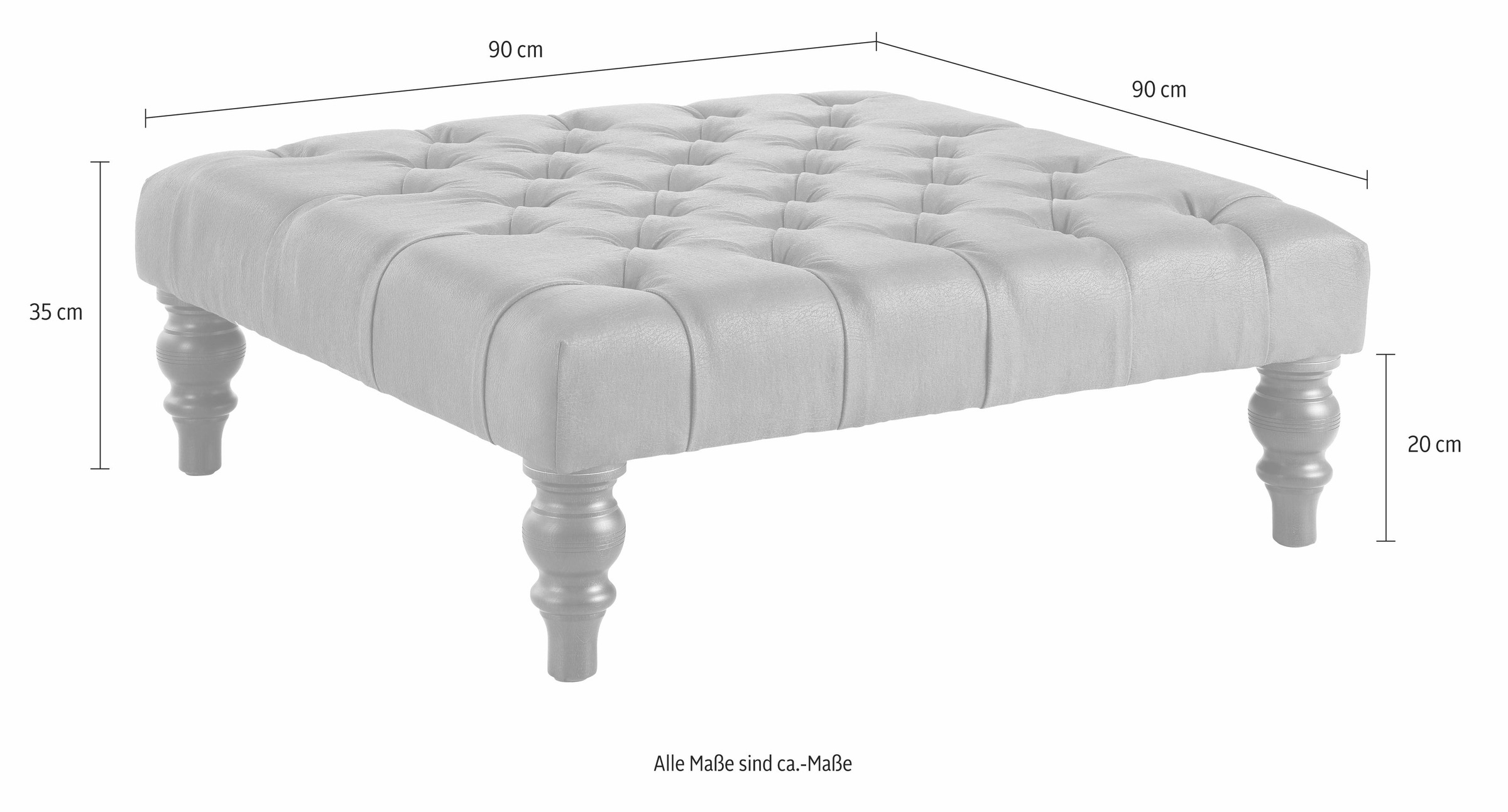 Home affaire Polsterhocker »Chesterfield«, mit Knopfheftung, auch in Leder