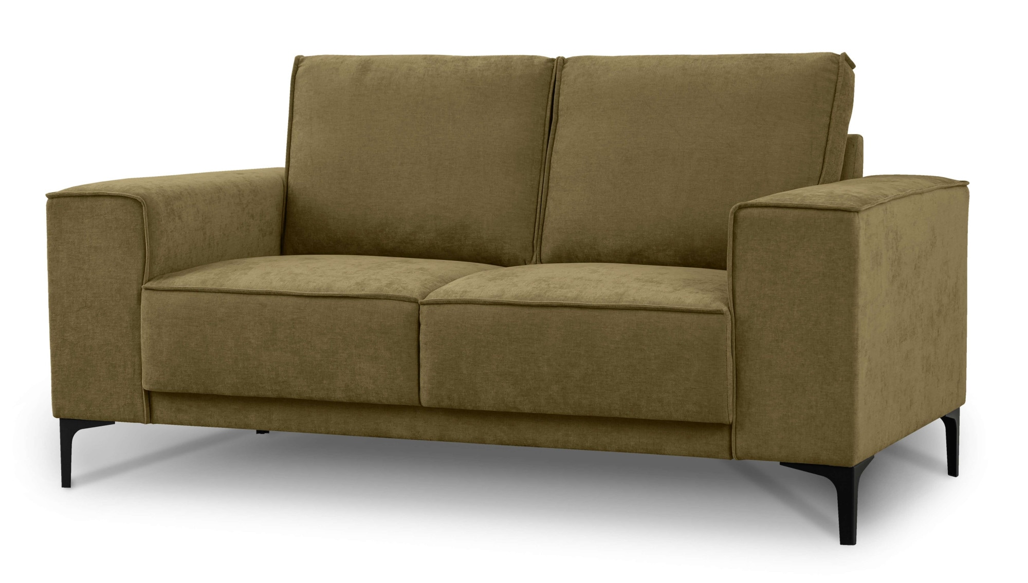 Places of Style 2-Sitzer »Kompaktsofa Oland, Struktur, Flachgewebe, Luxus-Microfaser, Boucle«, 164 cm, Wellenunterfederung, Skandi-Design, Metallfüsse
