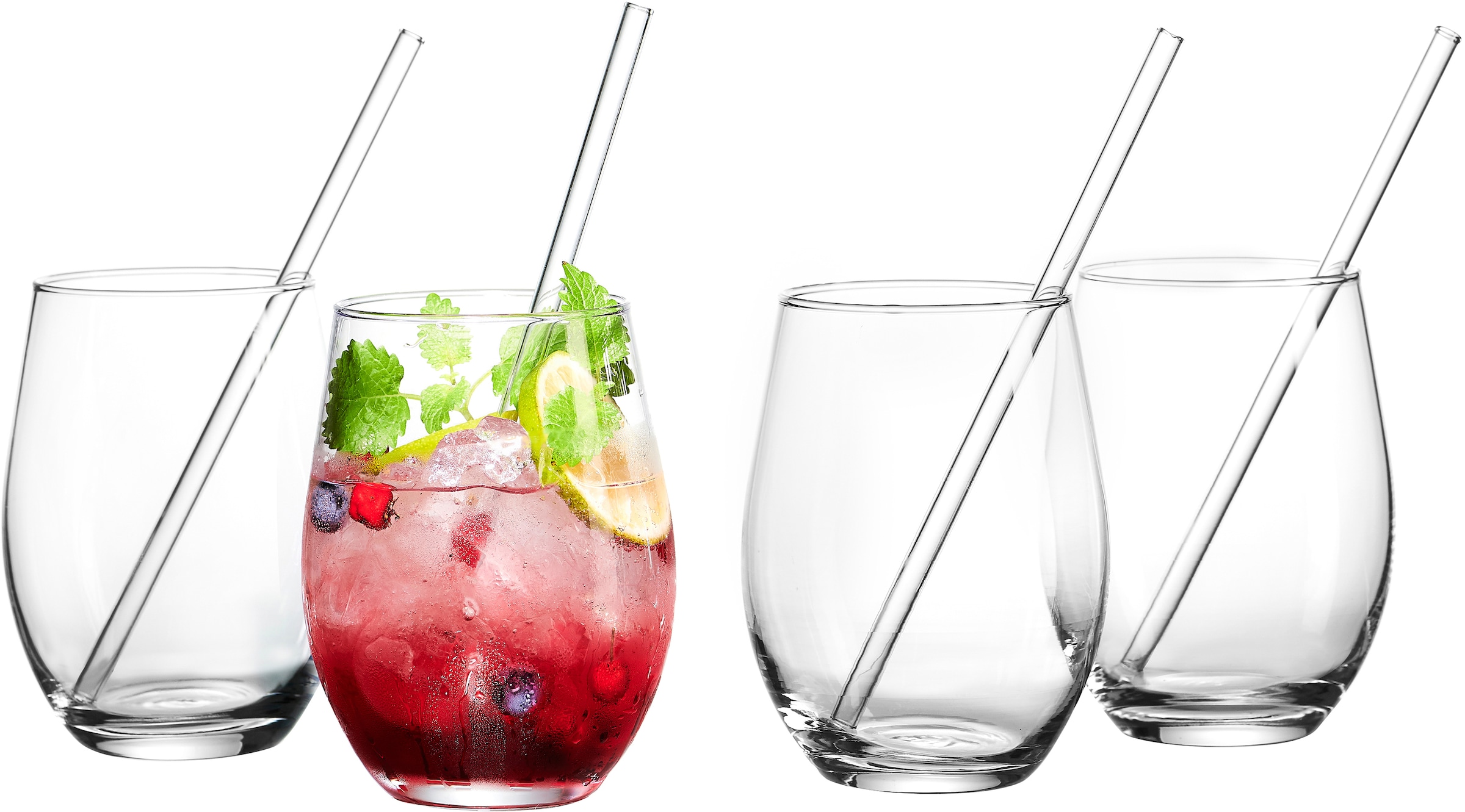 Image of Ritzenhoff & Breker Gläser-Set "Spritz, Longdrinkglas" inkl. Glas-Trinkhalme, 590 ml, spülmaschinenfest