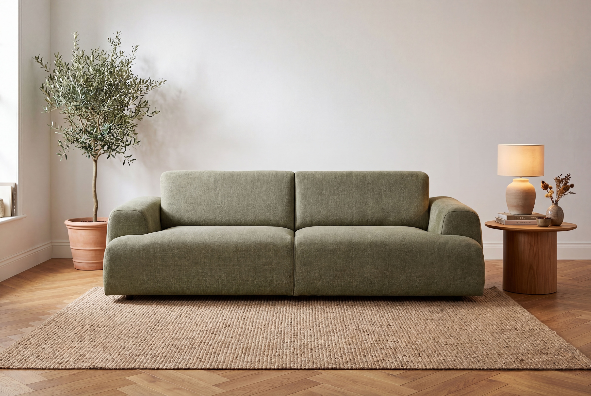 GOODproduct 3-places »Linkka, Breite 237 cm« en tissu chenille doux, avec suspension ondulée