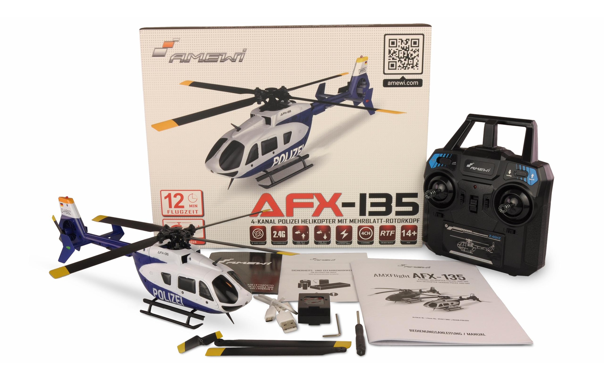 Amewi AFX-135 Polizei Hélicoptère RC prêt à voler (RtF)