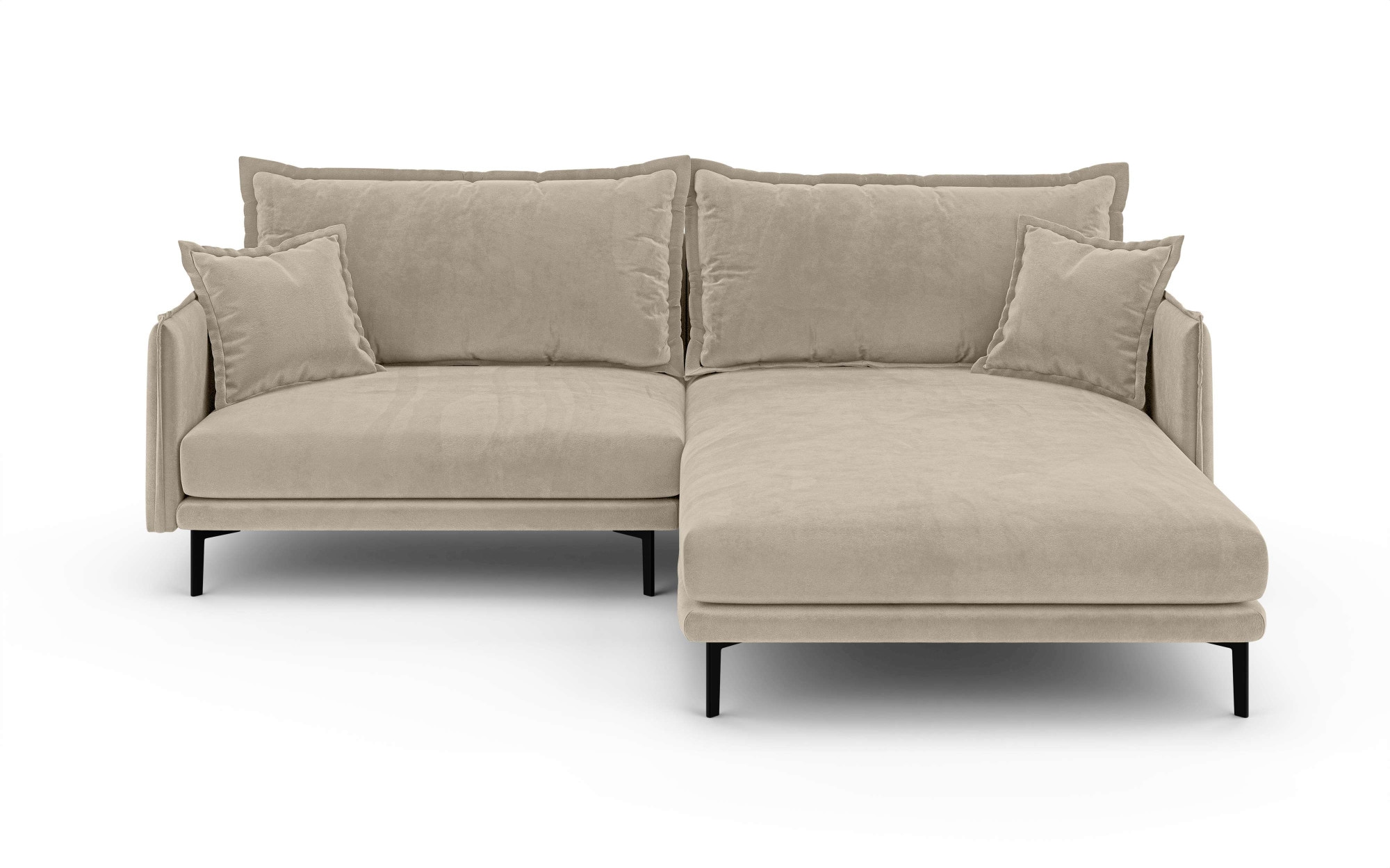 INOSIGN Ecksofa »ALEXANDRIA mit Recamiere rechts oder links bestellbar, moderne Bezüge«, L-Form mit Wellenunterfederung, Masse: B/H/T 246/86/190 cm