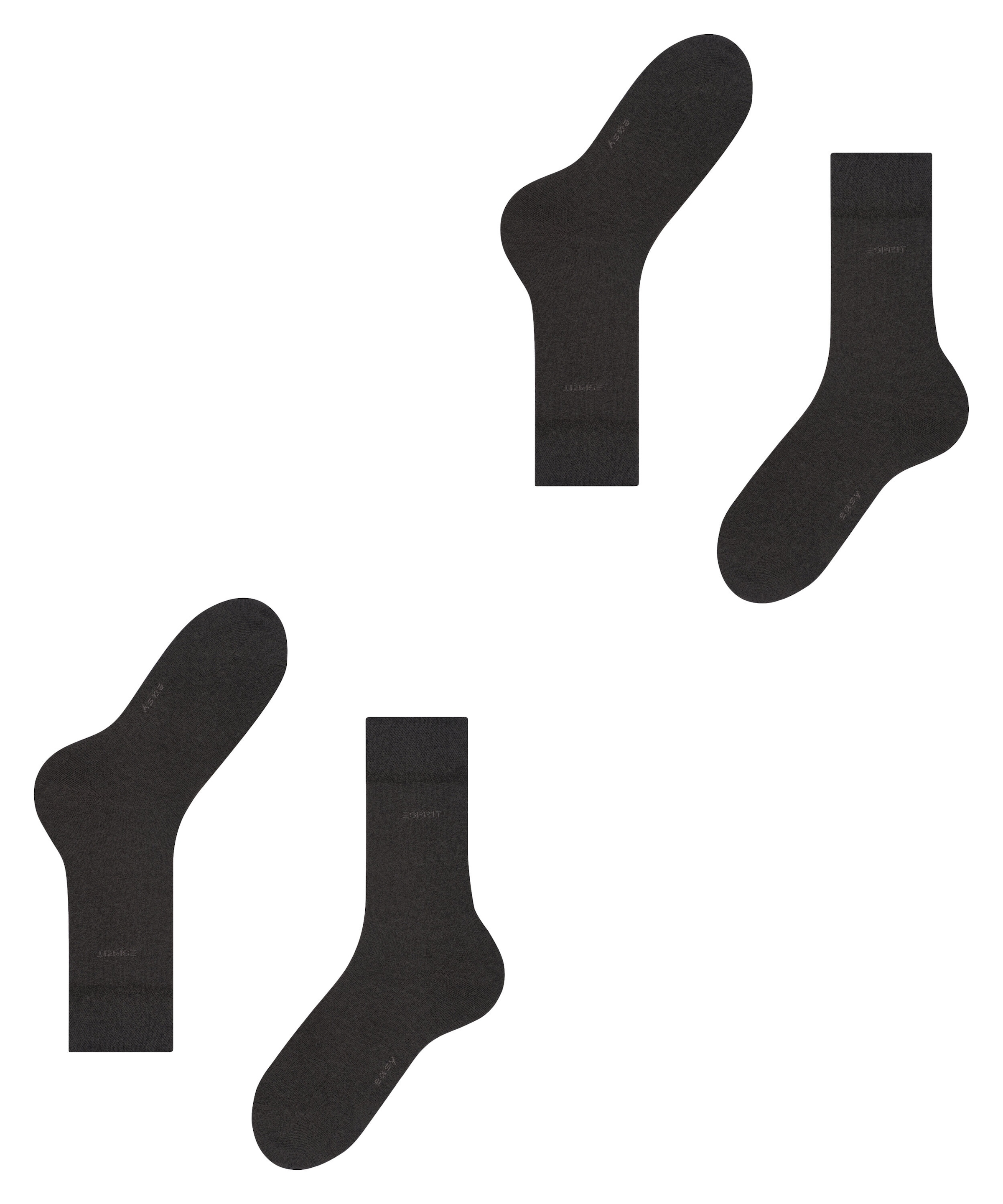 Esprit Chaussettes »Basic Easy« 2 paires, 2 Couple tlg. ceinture large confortable sans pression, respirante, chaussettes unies