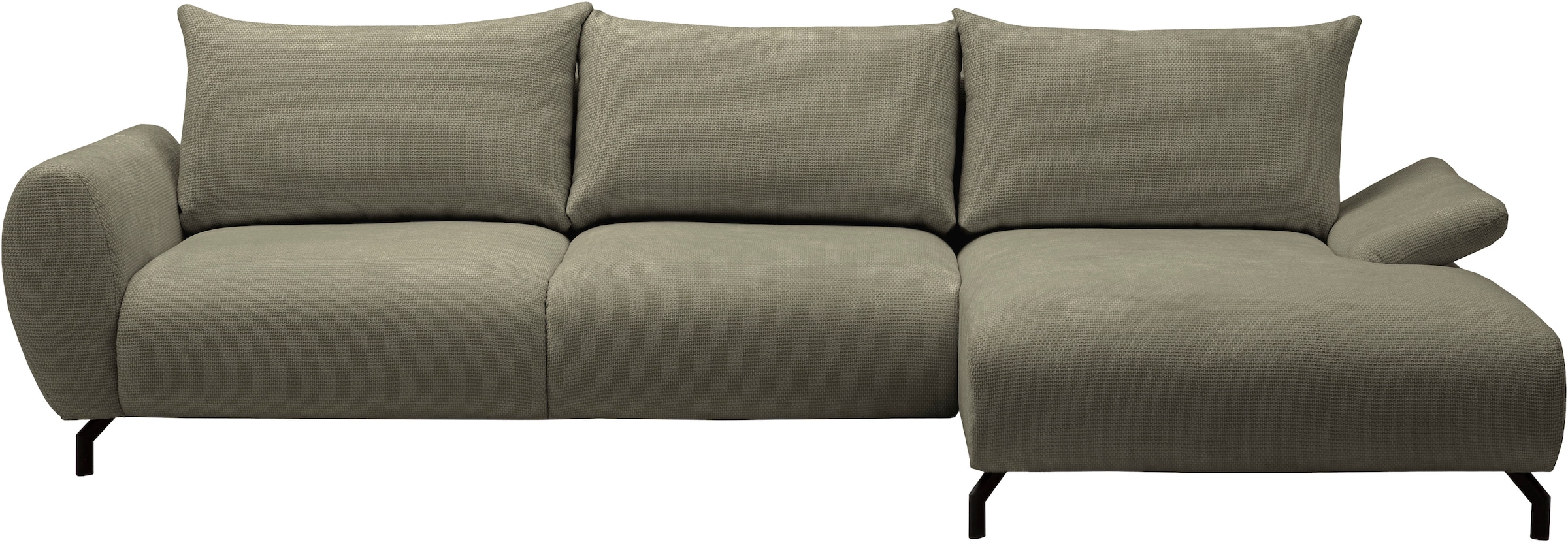 GOODproduct Ecksofa »KELLIE, L-Form, 315 cm, verstellbare Armlehne, Metallfüsse,« wahlweise Recamiere links o. rechts, Chenille-Stoff, hoher Sitzkomfort