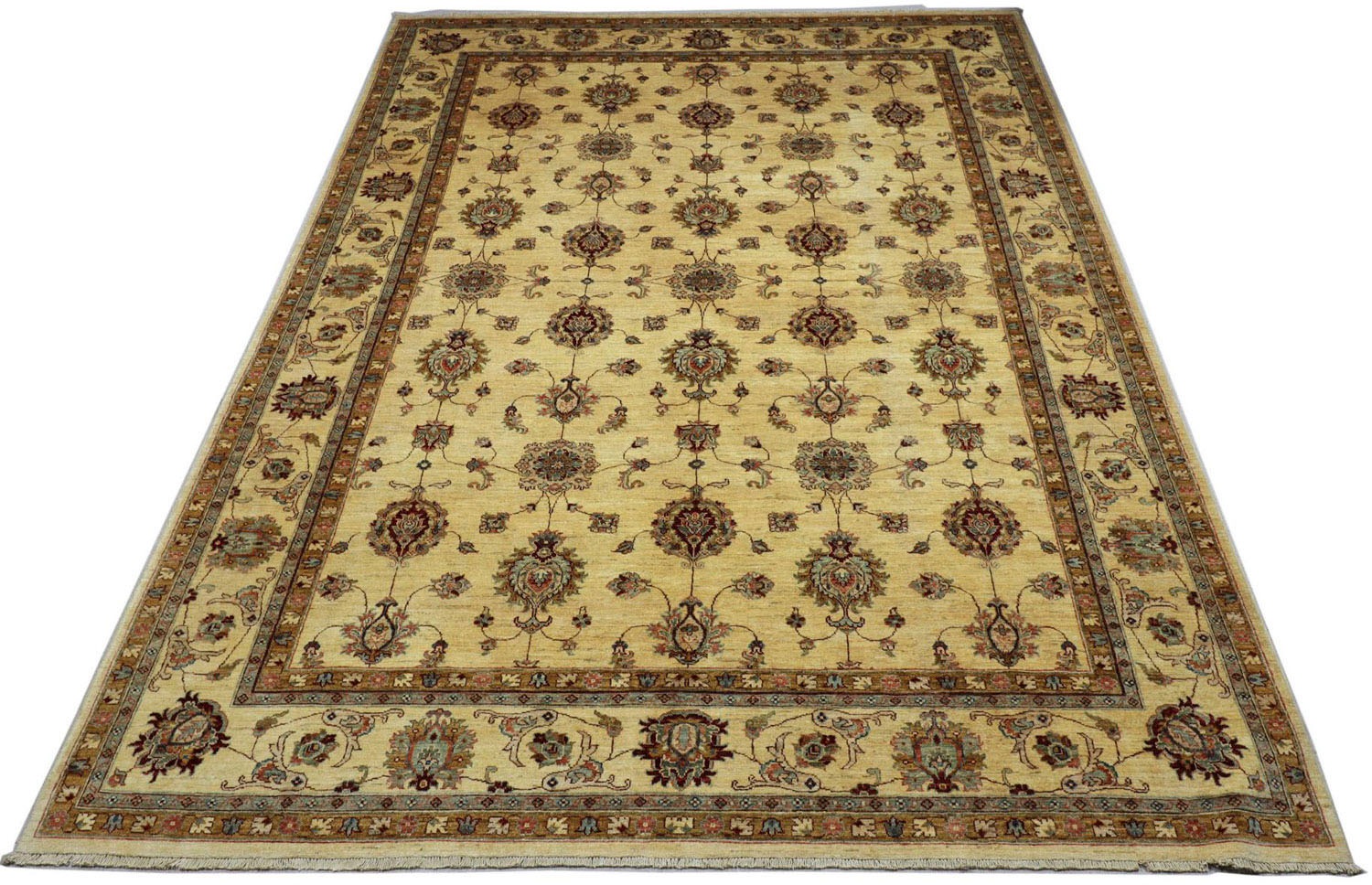 Image of morgenland Wollteppich »Ziegler Blumenmuster Beige 346 x 249 cm«, rechteckig, 0,7 mm Höhe, Unikat mit Zertifikat bei Ackermann Versand Schweiz