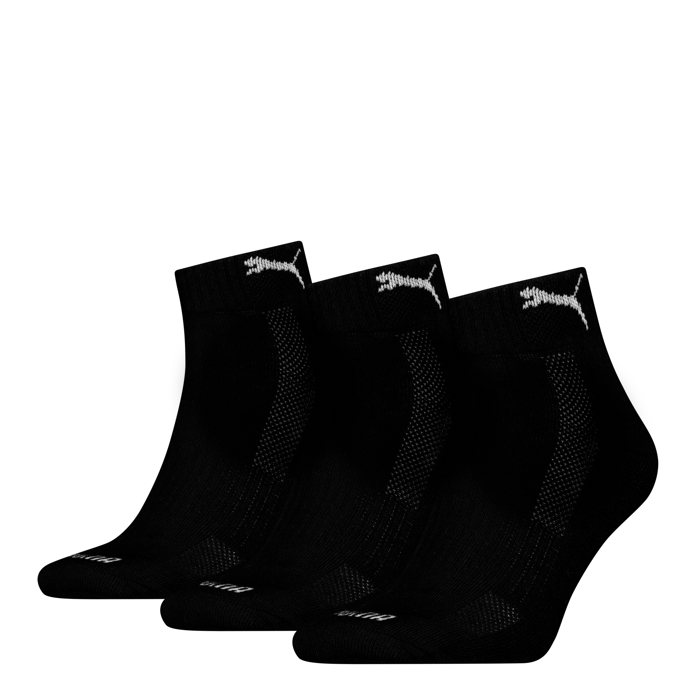 Image of PUMA Kurzsocken "PUMA UNISEX CUSHIONED QUARTER 3P" 3 Stk. tlg. mit eingestricktem Logo im Bund