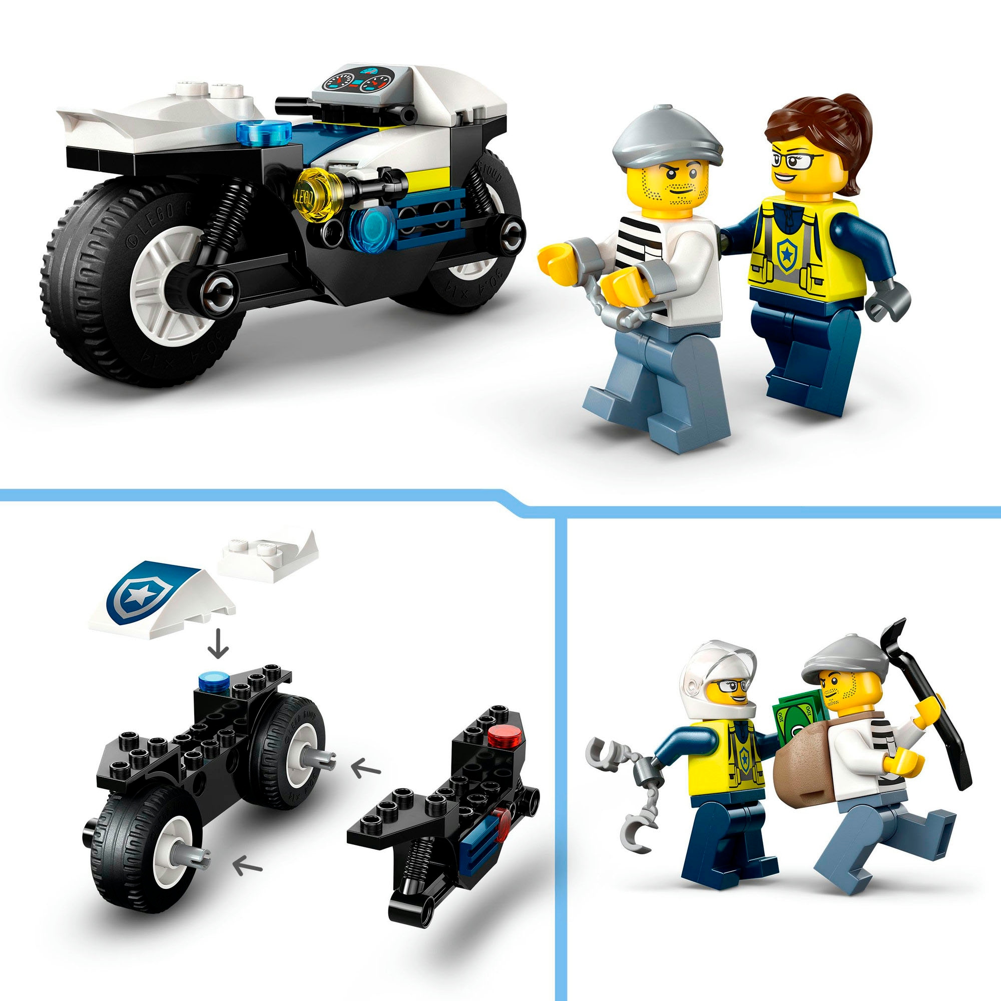 LEGO® Pions de construction »Verfolgungsjagd mit dem Polizeimotorrad (60455), LEGO City« Made in Europe